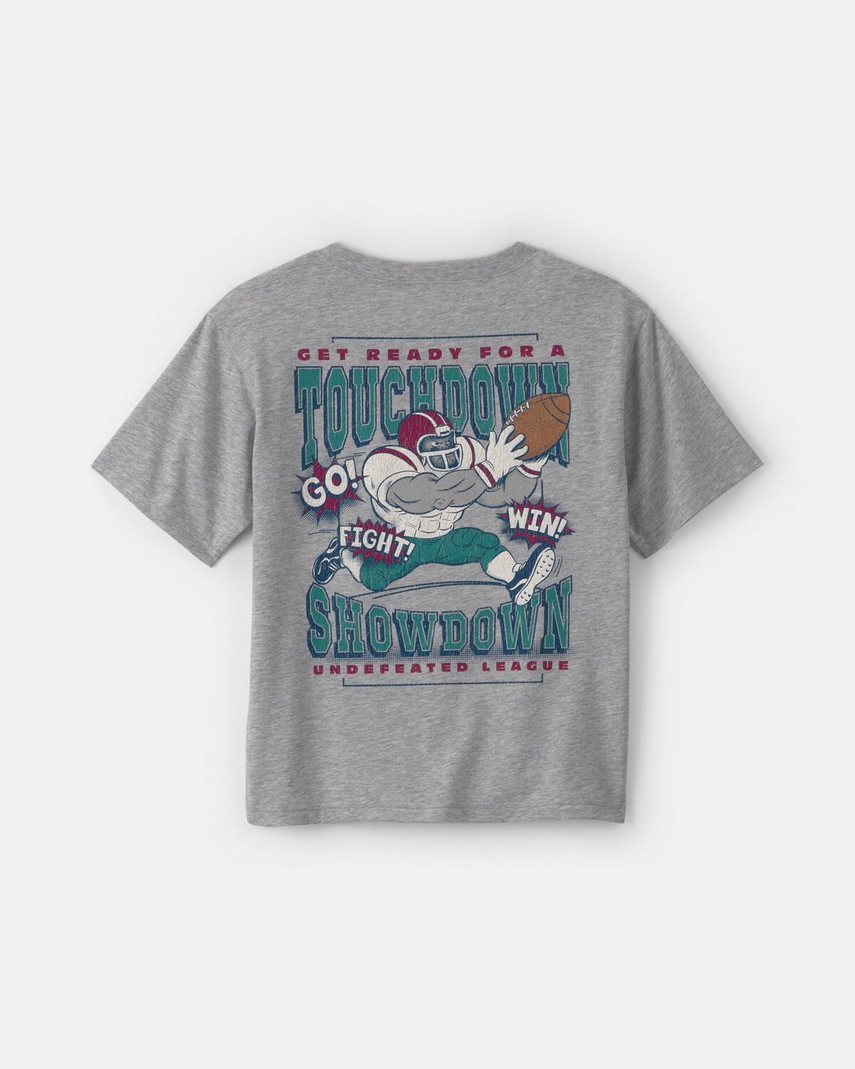 Boys 'Grid Iron Crew' Graphic Tee - Grey - Image 3