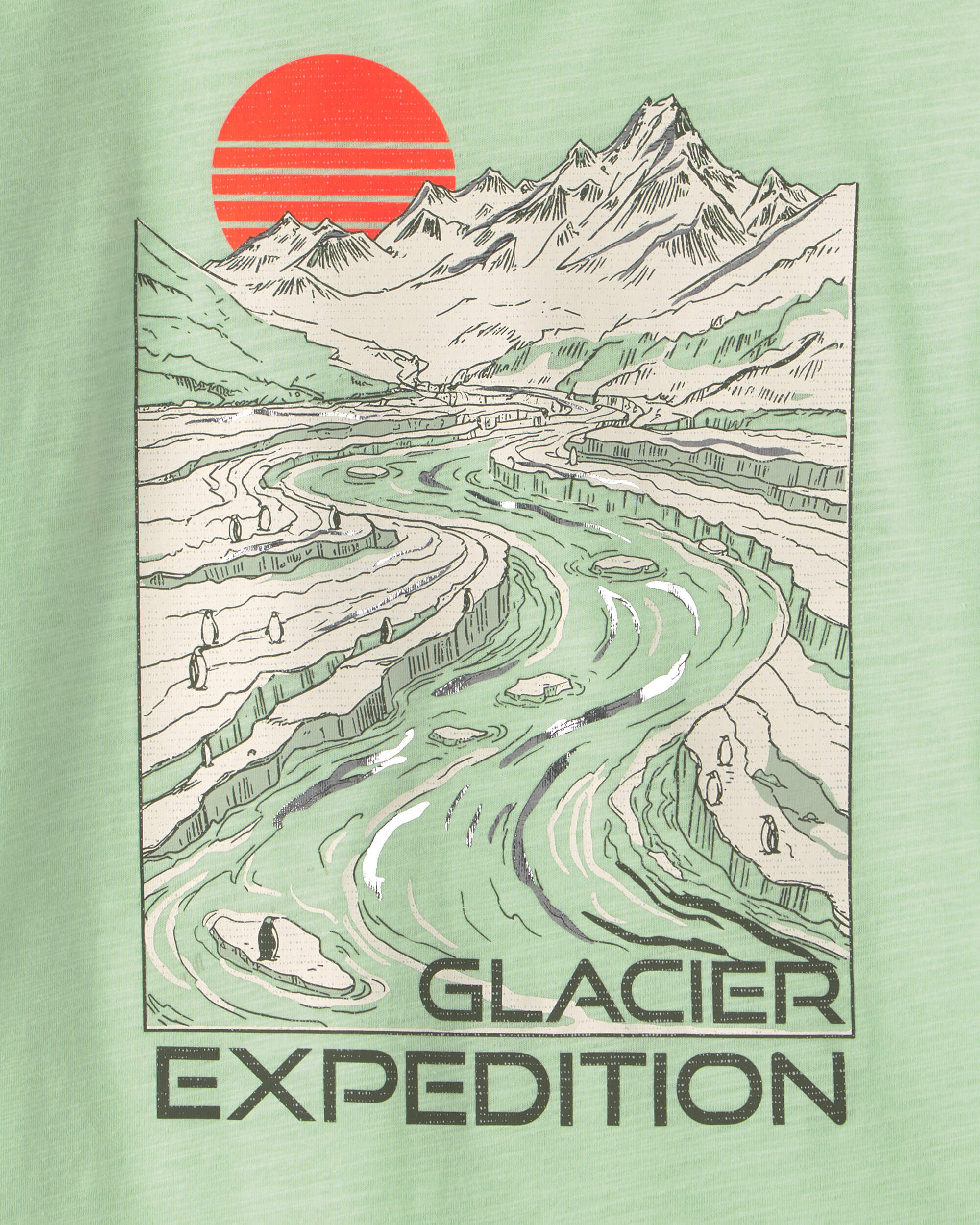 Boys 'Glacier Expedition' Mountain Long-Sleeve Graphic Tee - Green - Image 4