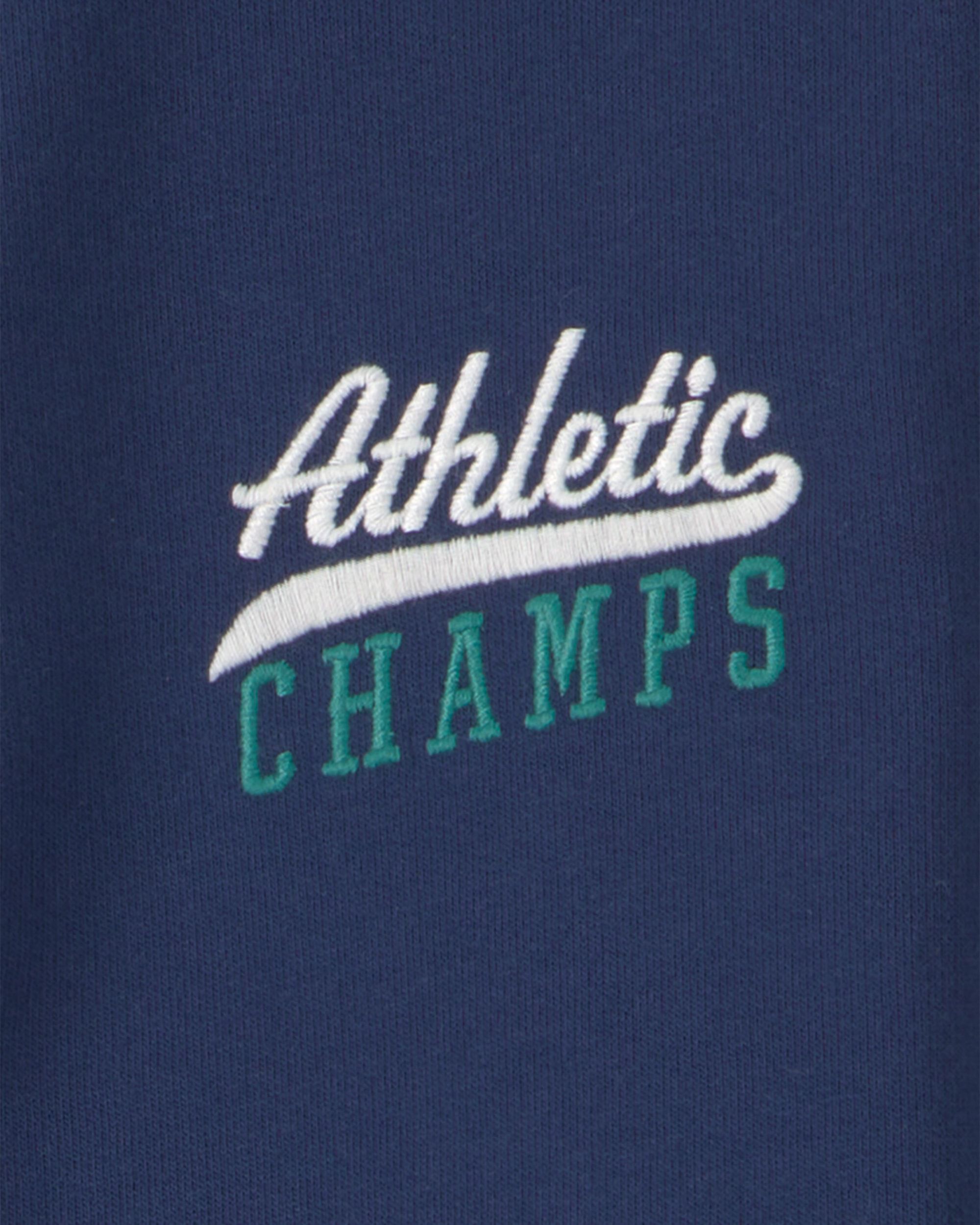 Boys 'Athletic Champs' Game Day French Terry Cardigan - Navy Blue - Image 6