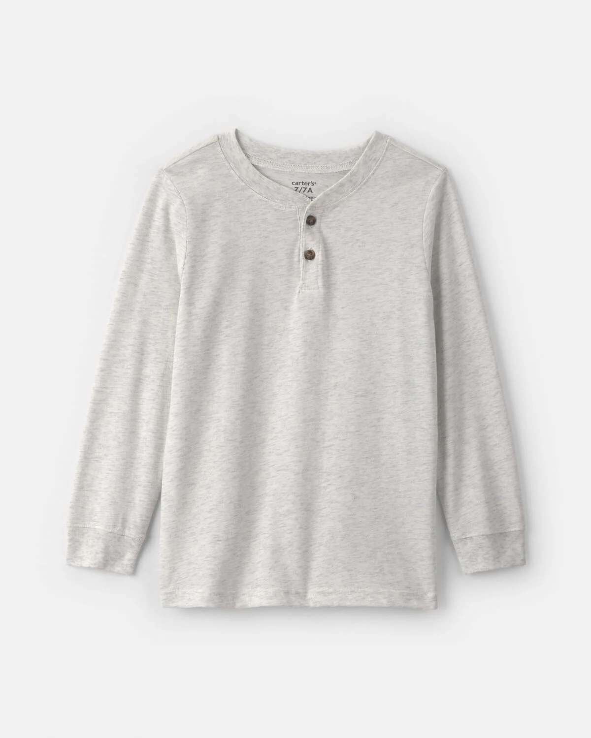 Boys Long-Sleeve Henley T-Shirt - Grey