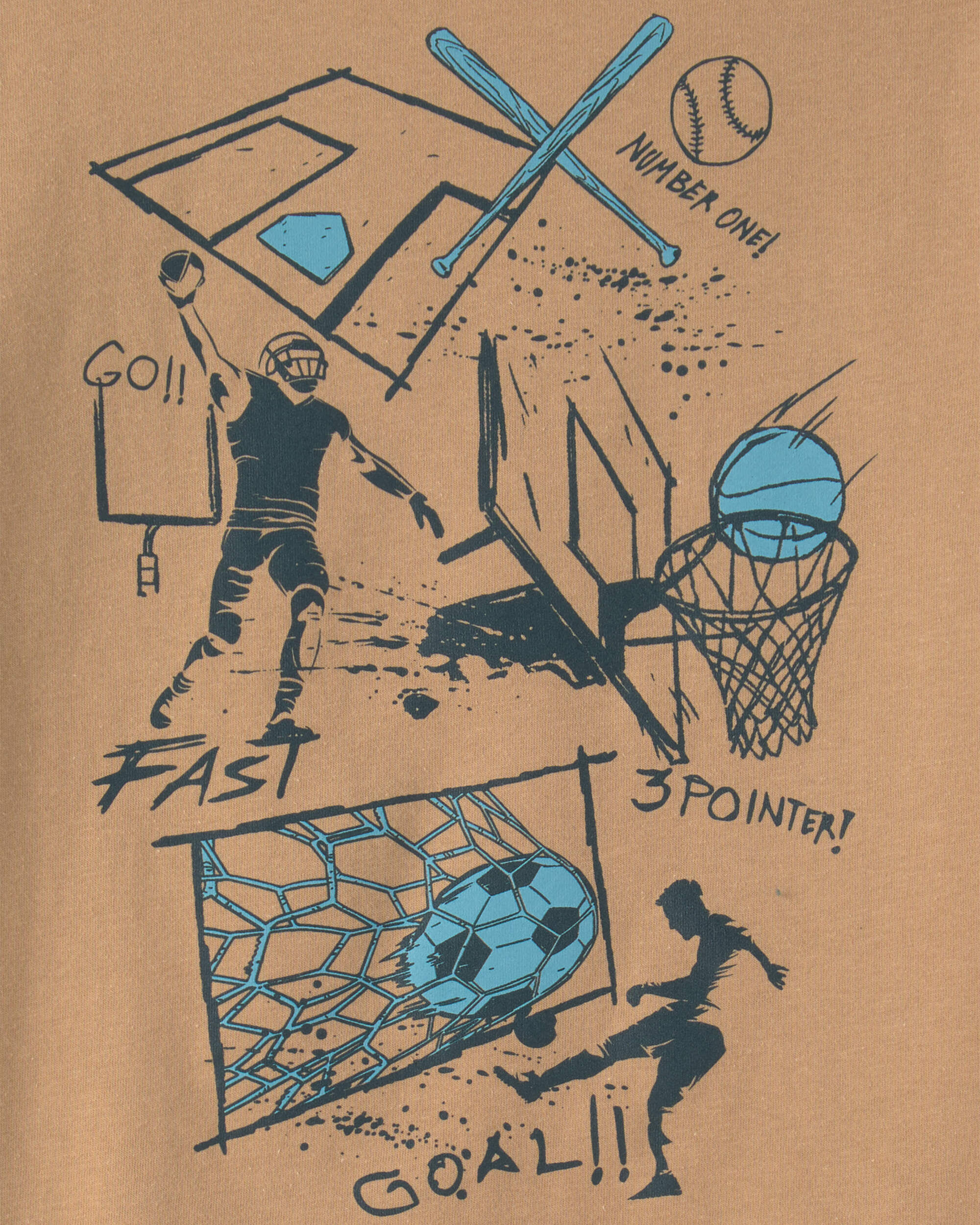 Boys Soccer Long-Sleeve Graphic Tee - Brown - Image 3