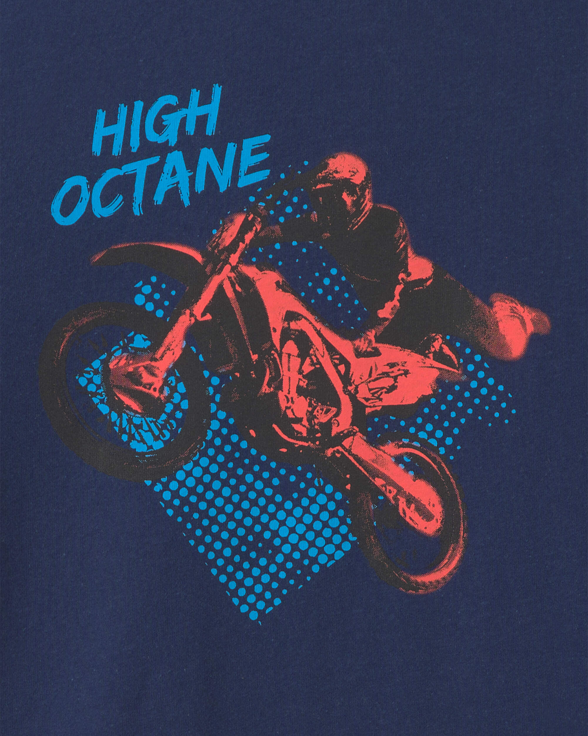 Boys 'High Octane' Motorcycle Long-Sleeve Graphic Tee - Navy Blue - Image 3