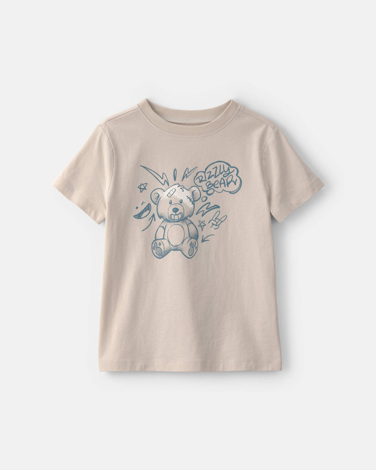 Girls Bear Graphic Tee - Cream