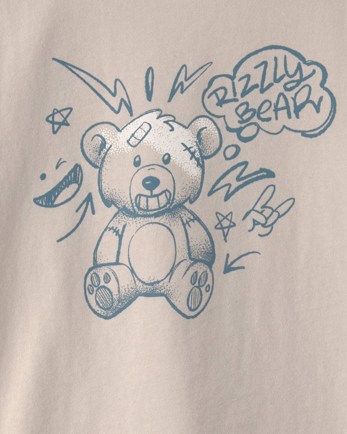 Girls Bear Graphic Tee - Cream - Image 2