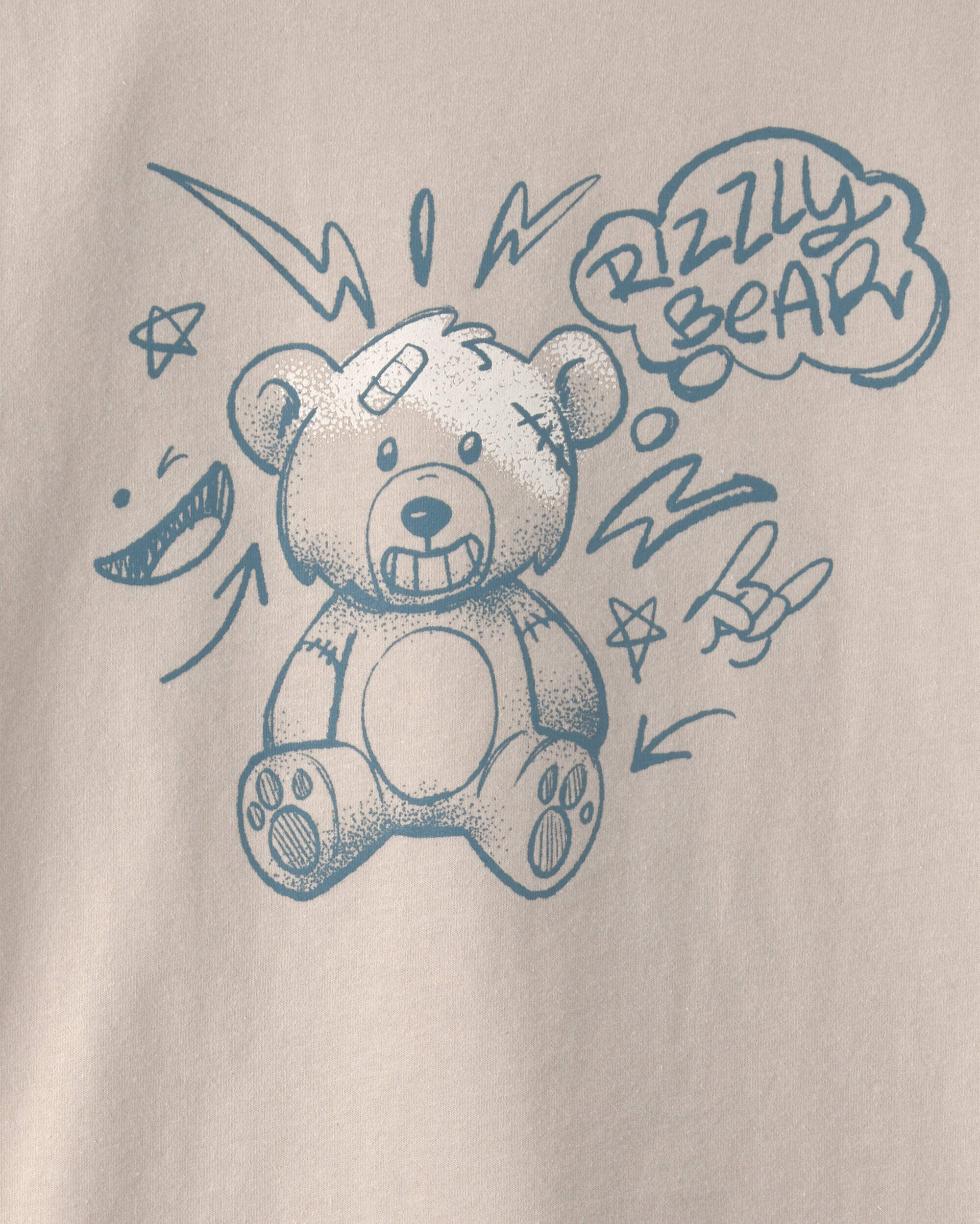 Girls Bear Graphic Tee - Cream - Image 3