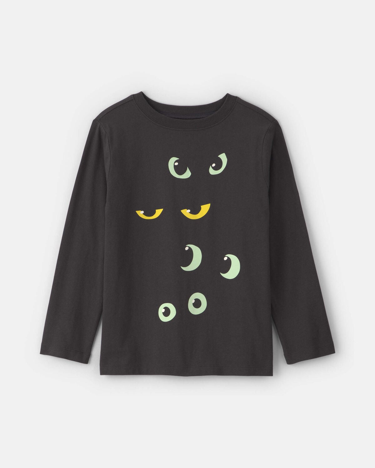 Kids Halloween Eyes Long-Sleeve Graphic Tee - Black