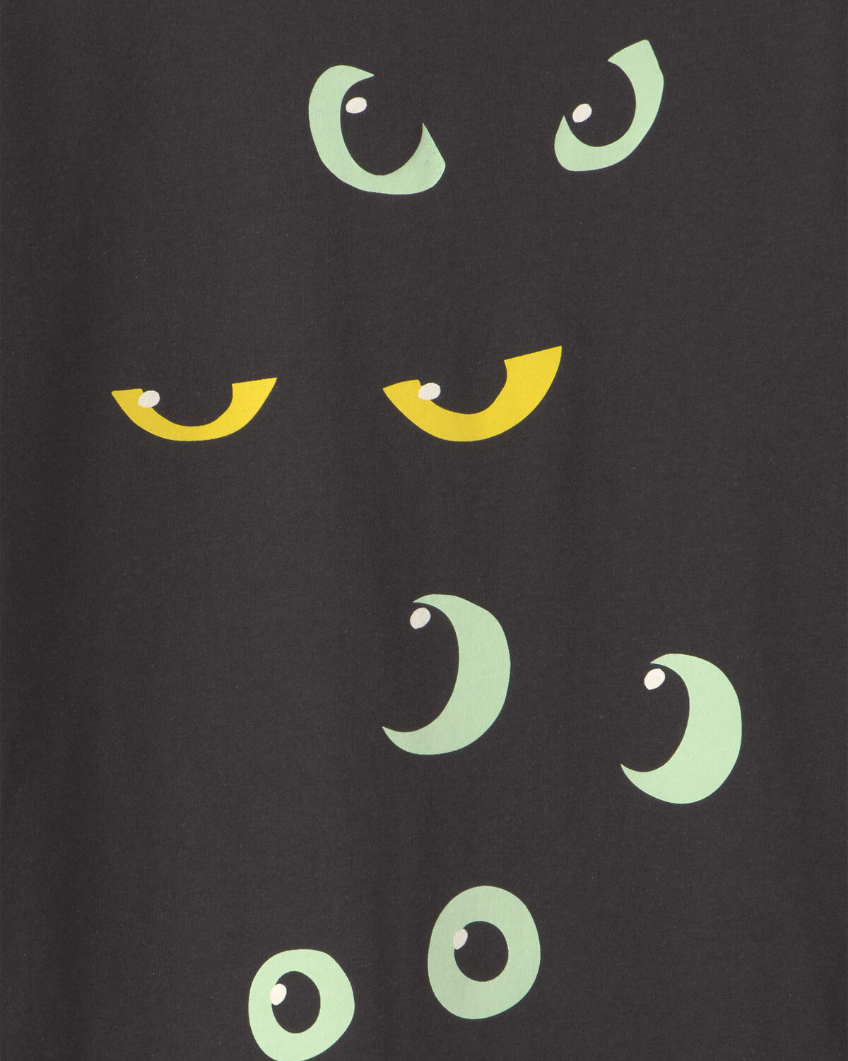 Kids Halloween Eyes Long-Sleeve Graphic Tee - Black - Image 2
