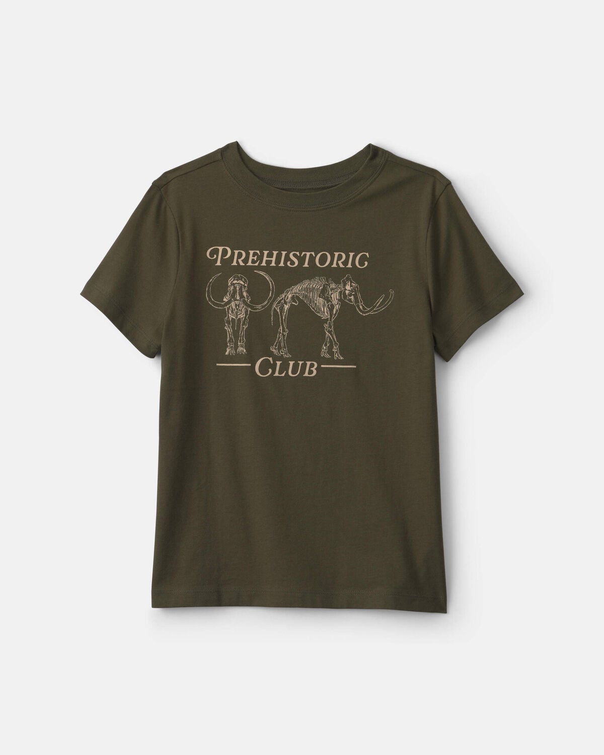 Boys 'Prehistoric Club' Graphic Tee - Olive Green