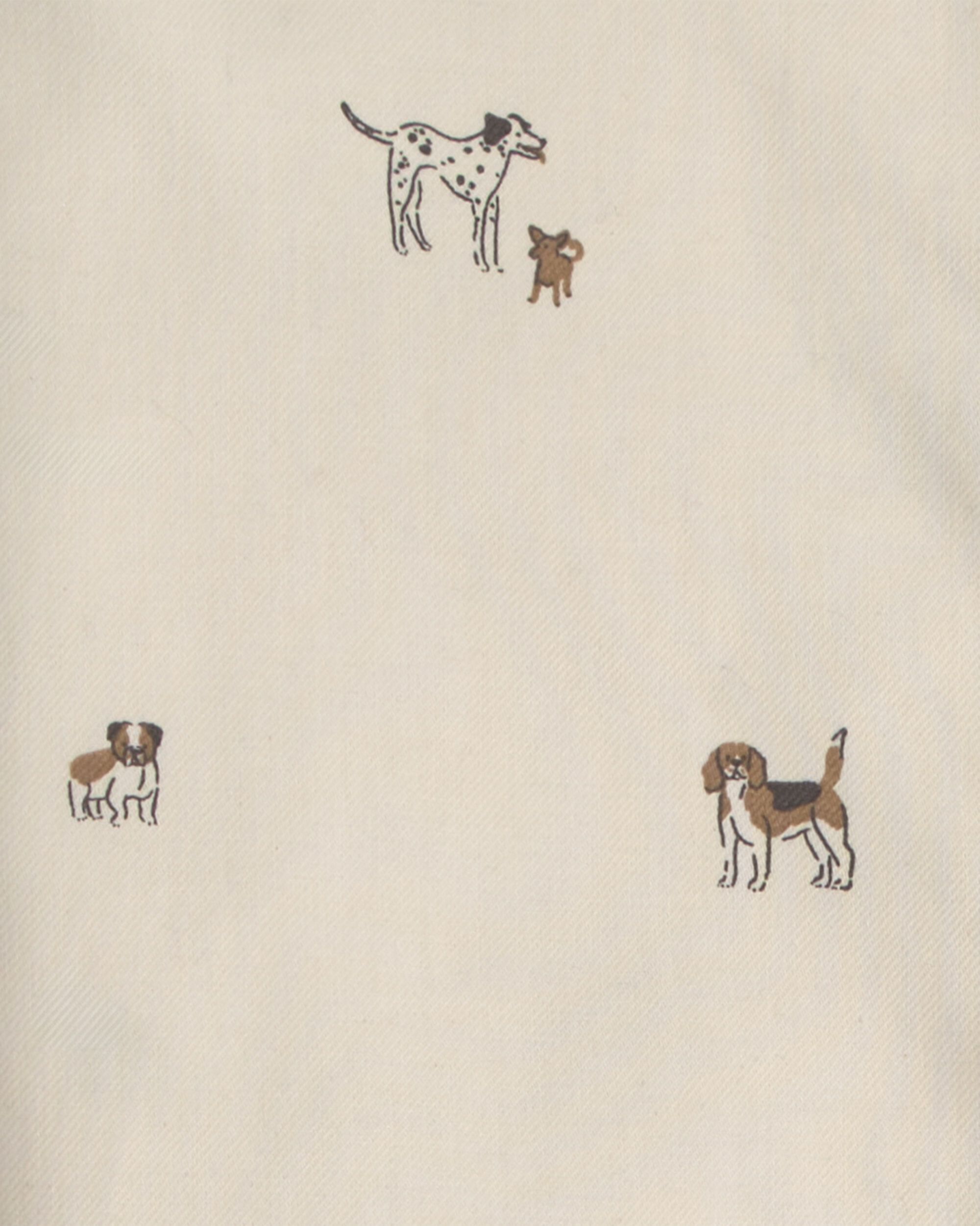 Boys Dog Long-Sleeve Button-Down Shirt - Cream - Image 3