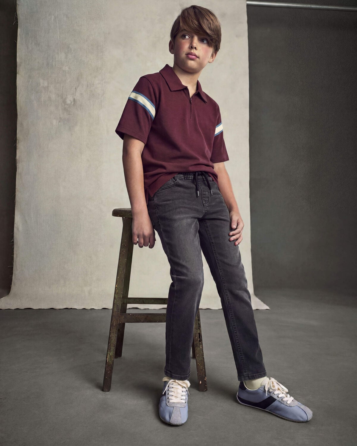 Boys Tapered Denim Jeans - Black - Image 4
