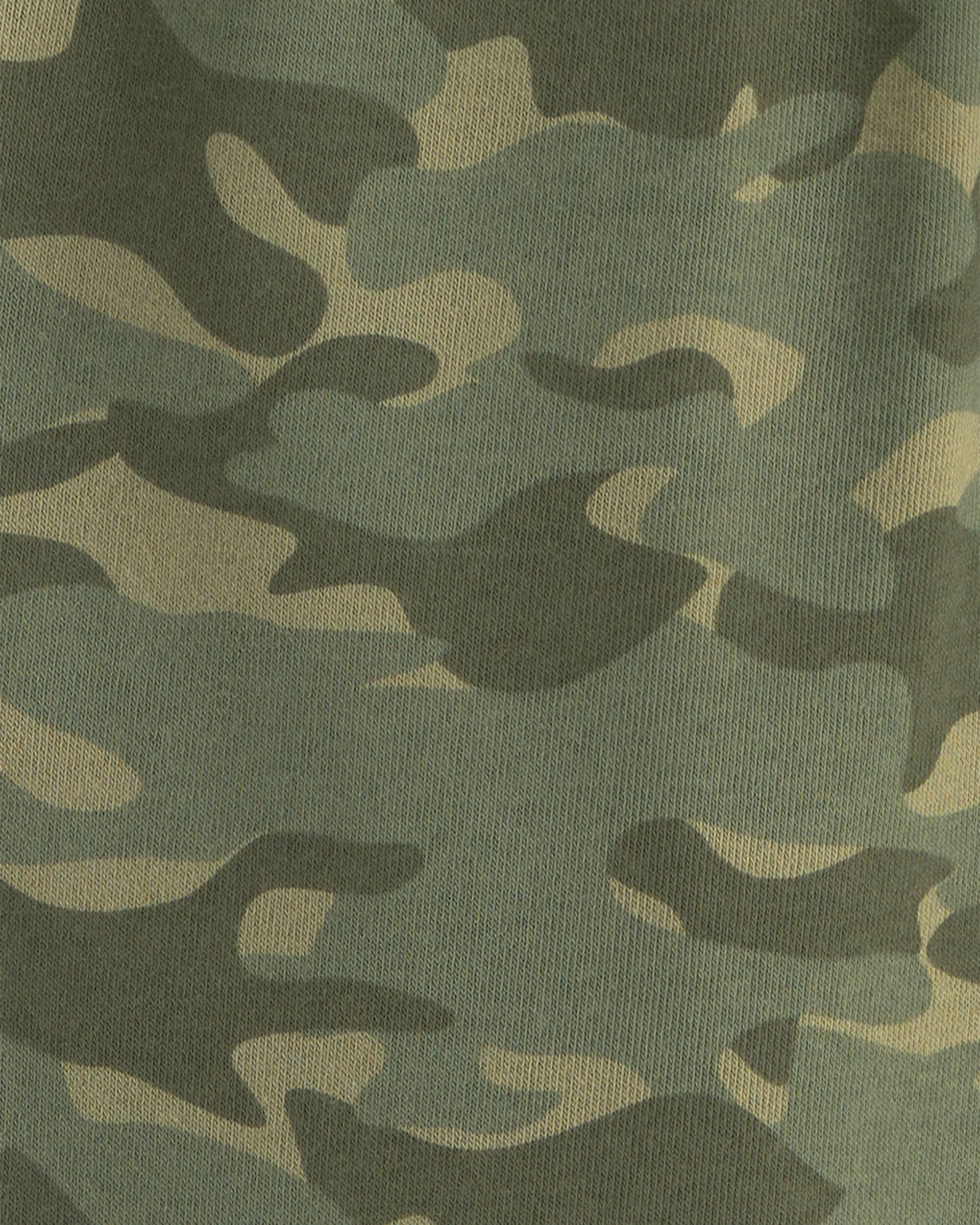 Boys Camo Fleece Joggers - Olive Green - Image 4