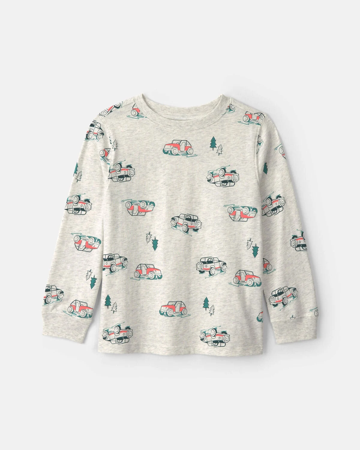 Boys Car Mountain Off-Roading Long-Sleeve Tee - Grey