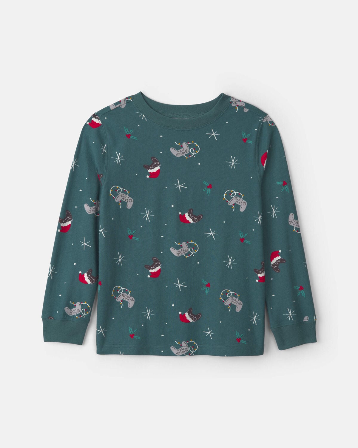 Boys Christmas Gaming Long-Sleeve Tee - Green