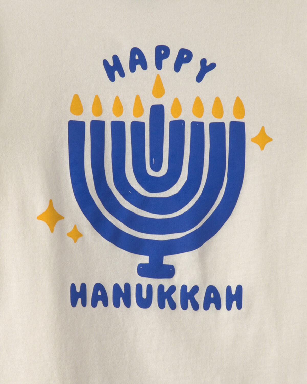Kids 'Happy Hanukkah' Menorah Long-Sleeve Graphic Tee - Cream - Image 2