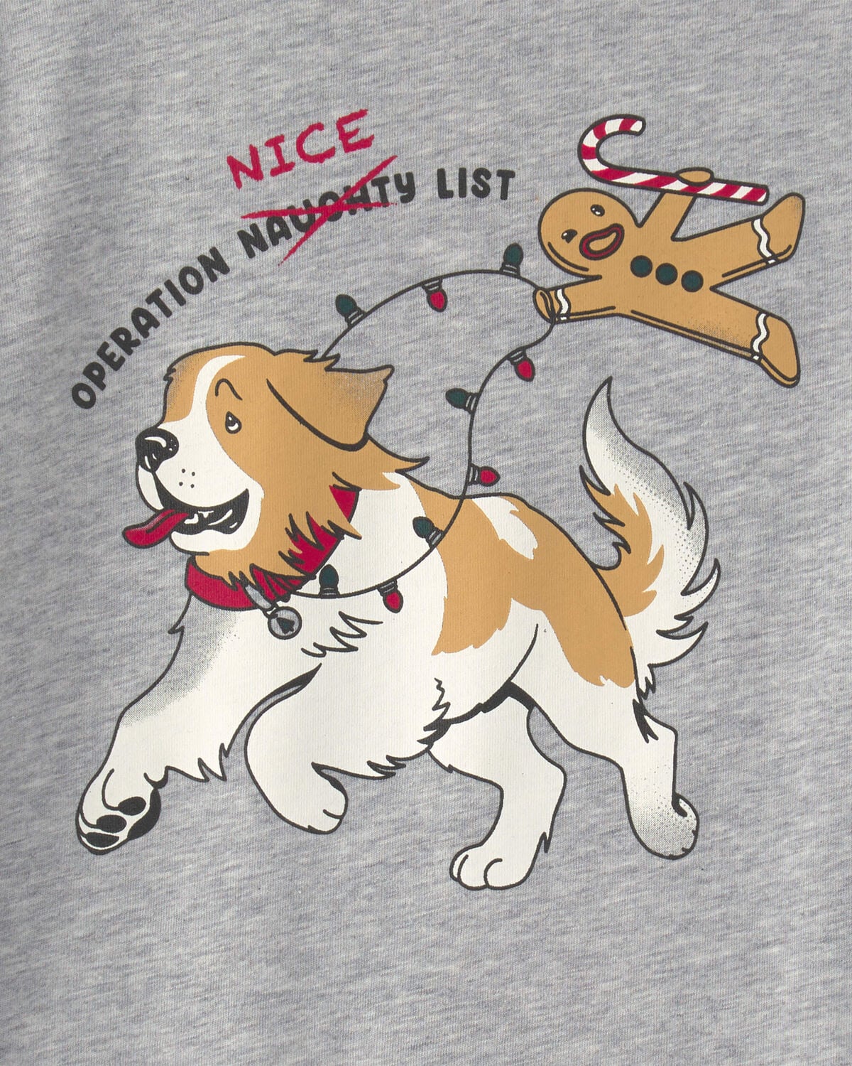 Boys Christmas Dog Long-Sleeve Graphic Tee - Grey - Image 2