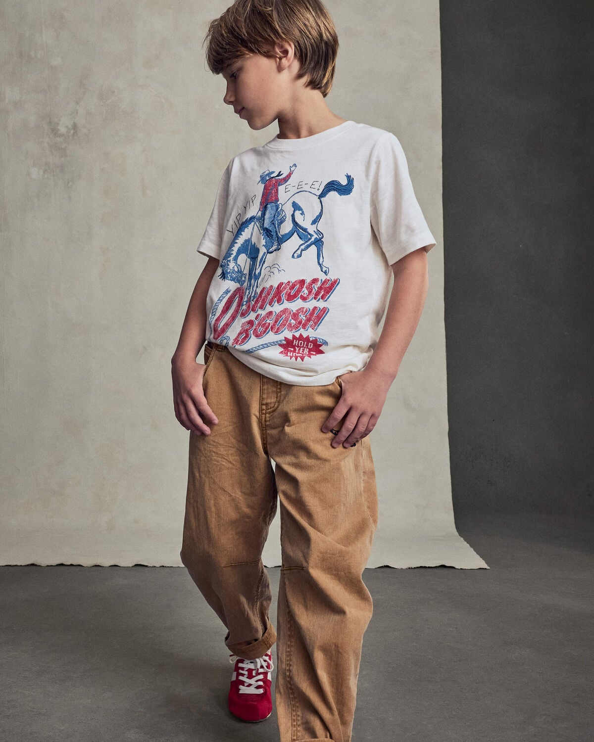 Boys Twill Barrel Jeans - Brown - Image 5
