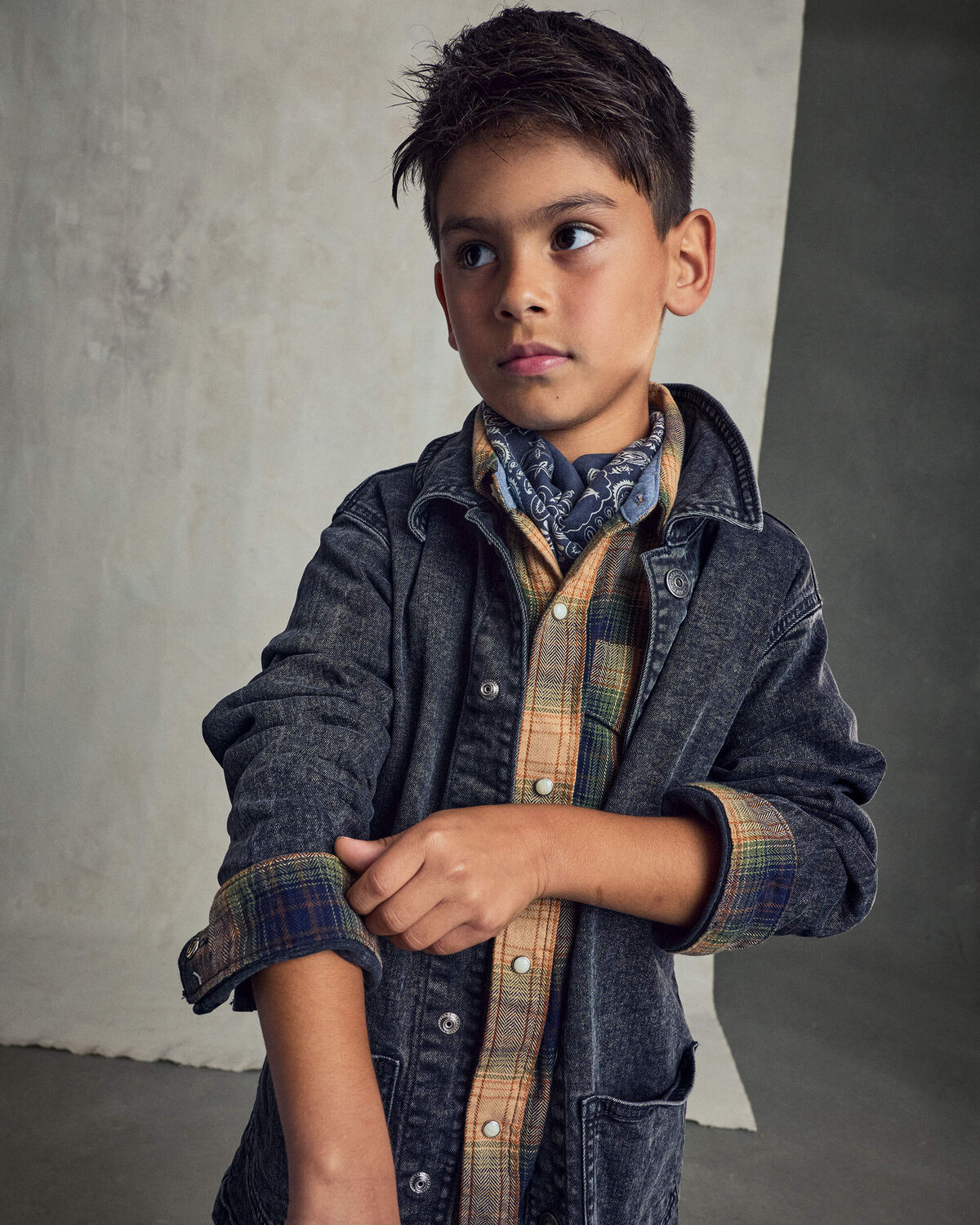 Boys Denim Utility Jacket - Black - Image 2