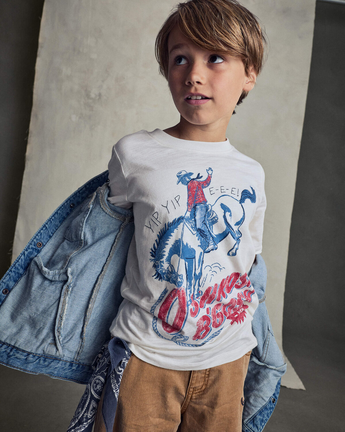 Boys Cowboy Graphic Tee - Cream - Image 3