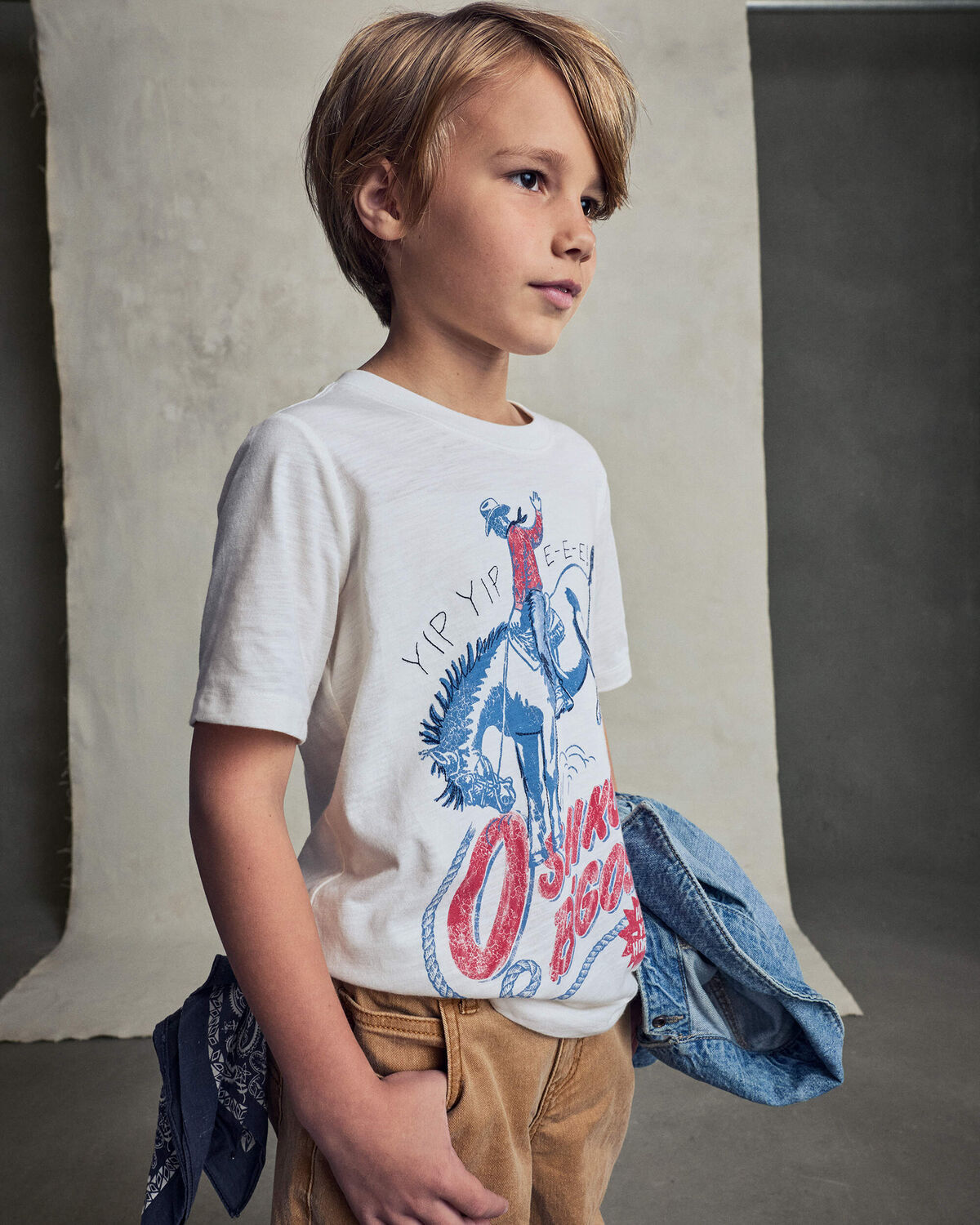Boys Cowboy Graphic Tee - Cream - Image 5