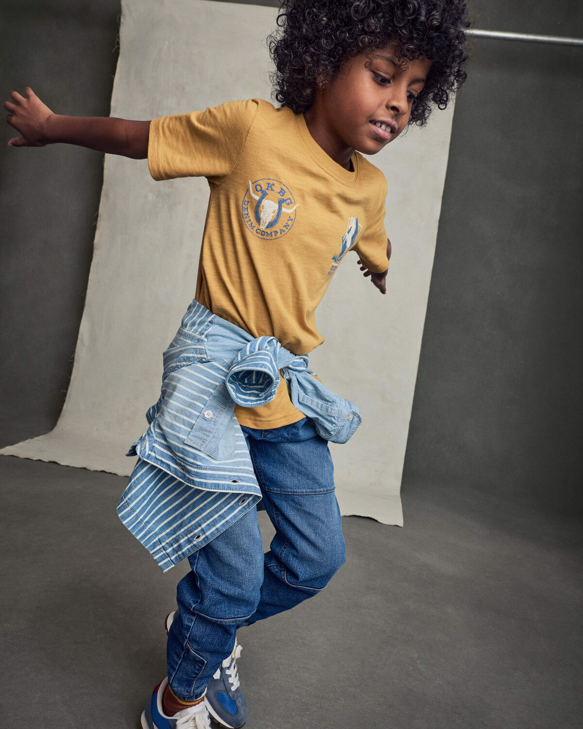 Boys OshKosh Graphic Tee - Gold - Image 6