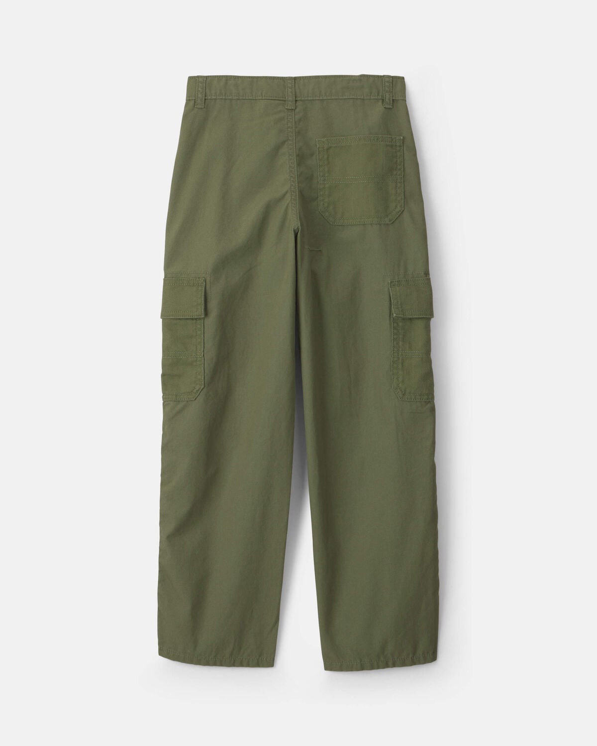 Boys Baggy Cargo Pants - Olive Green - Image 2