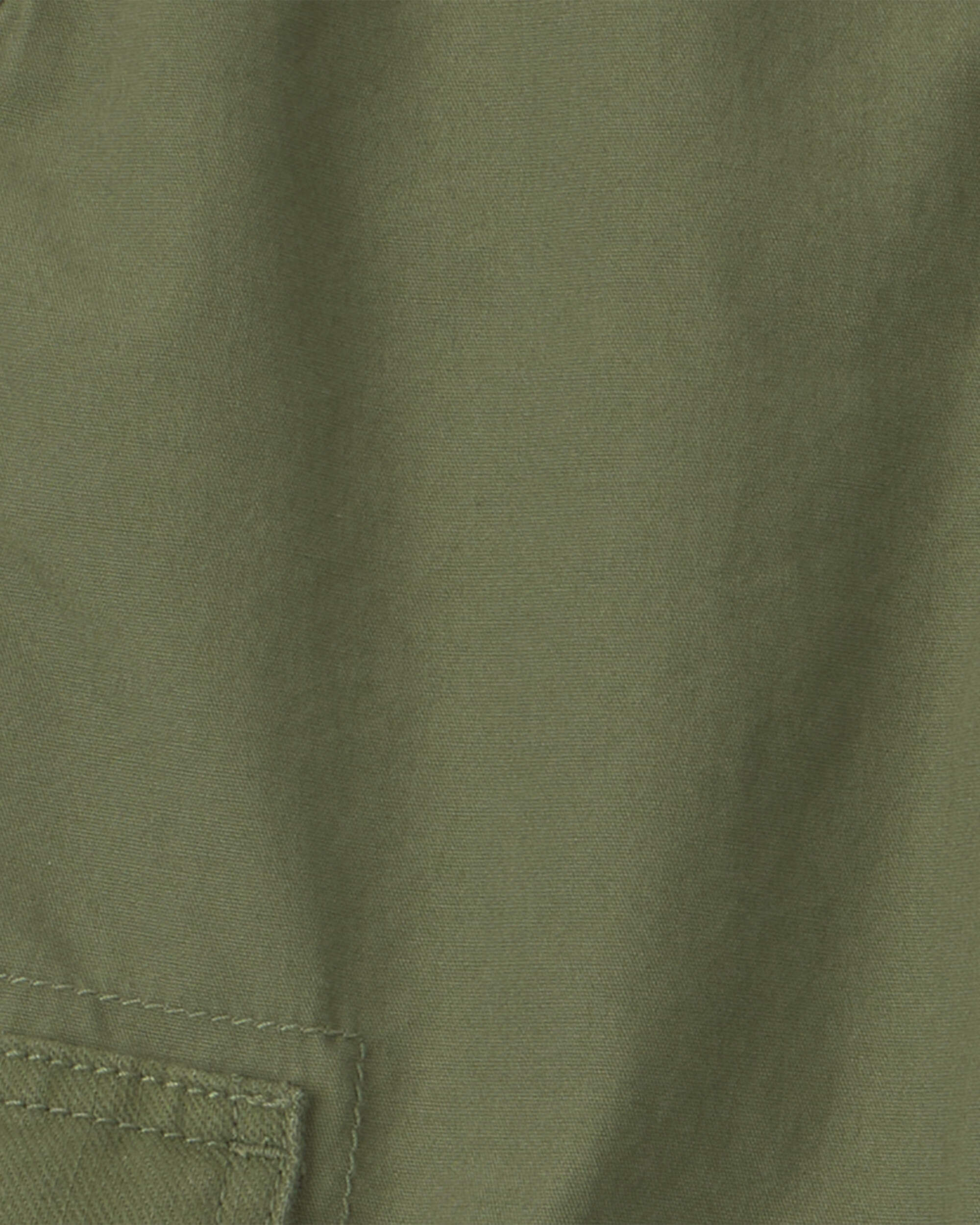 Boys Baggy Cargo Pants - Olive Green - Image 4