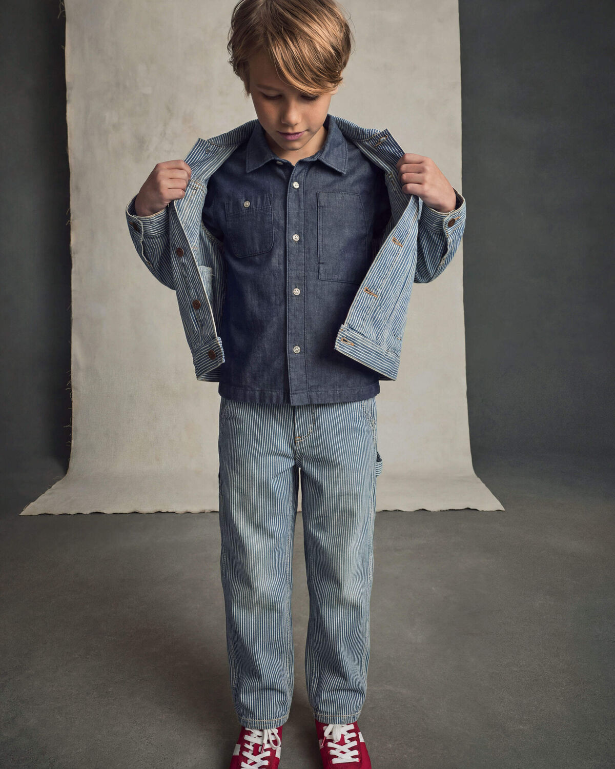 Boys Denim Button-Down Shirt - Dark Wash - Image 3