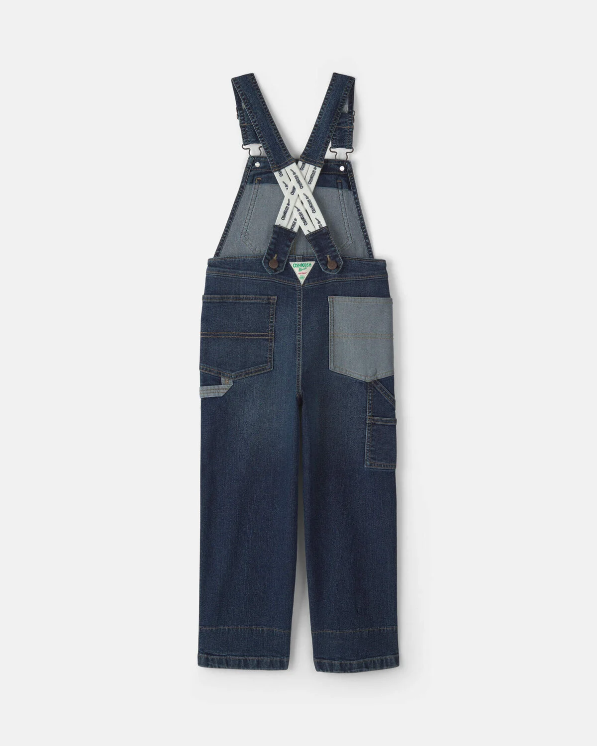 Boys Patched Denim Overalls - Blue - Image 2