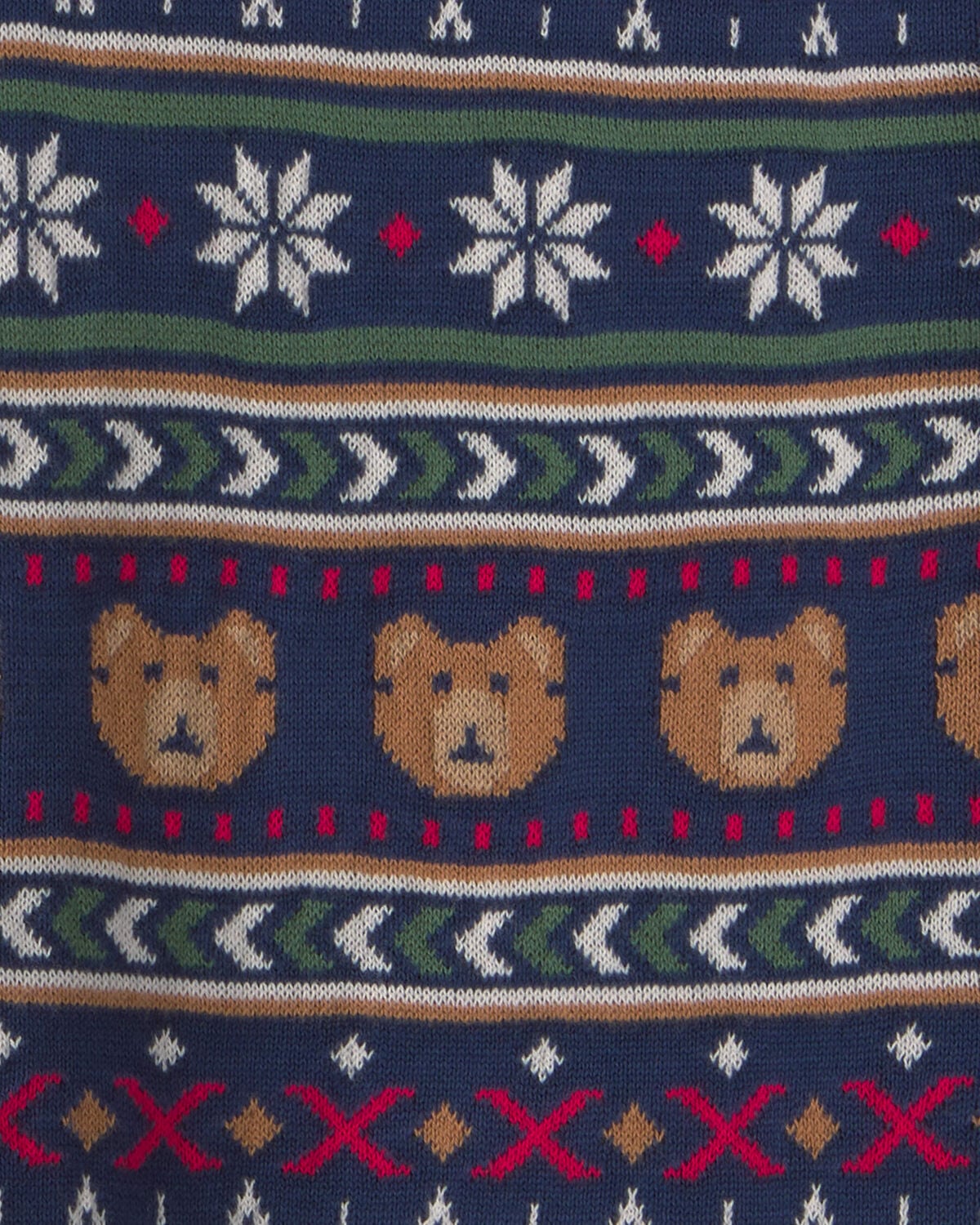 Boys Bear Fair Isle Sweater - Navy Blue - Image 2