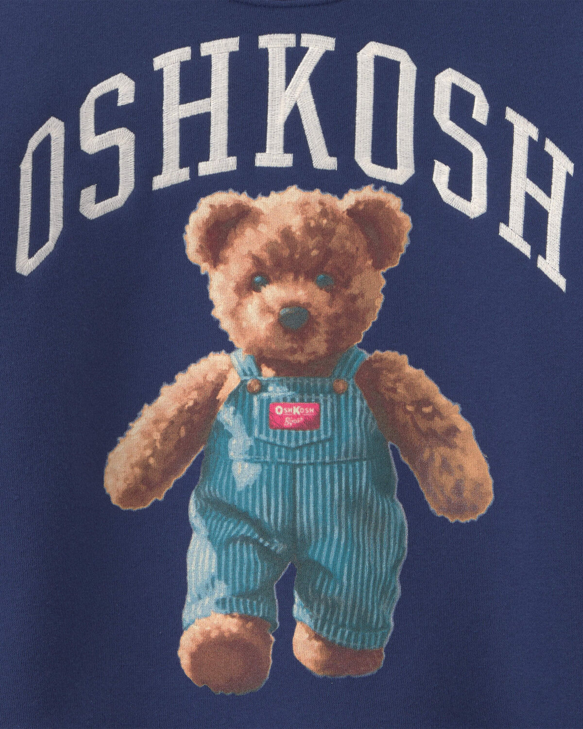 Boys OshKosh Bear Fleece Pullover Sweatshirt - Navy Blue - Image 2