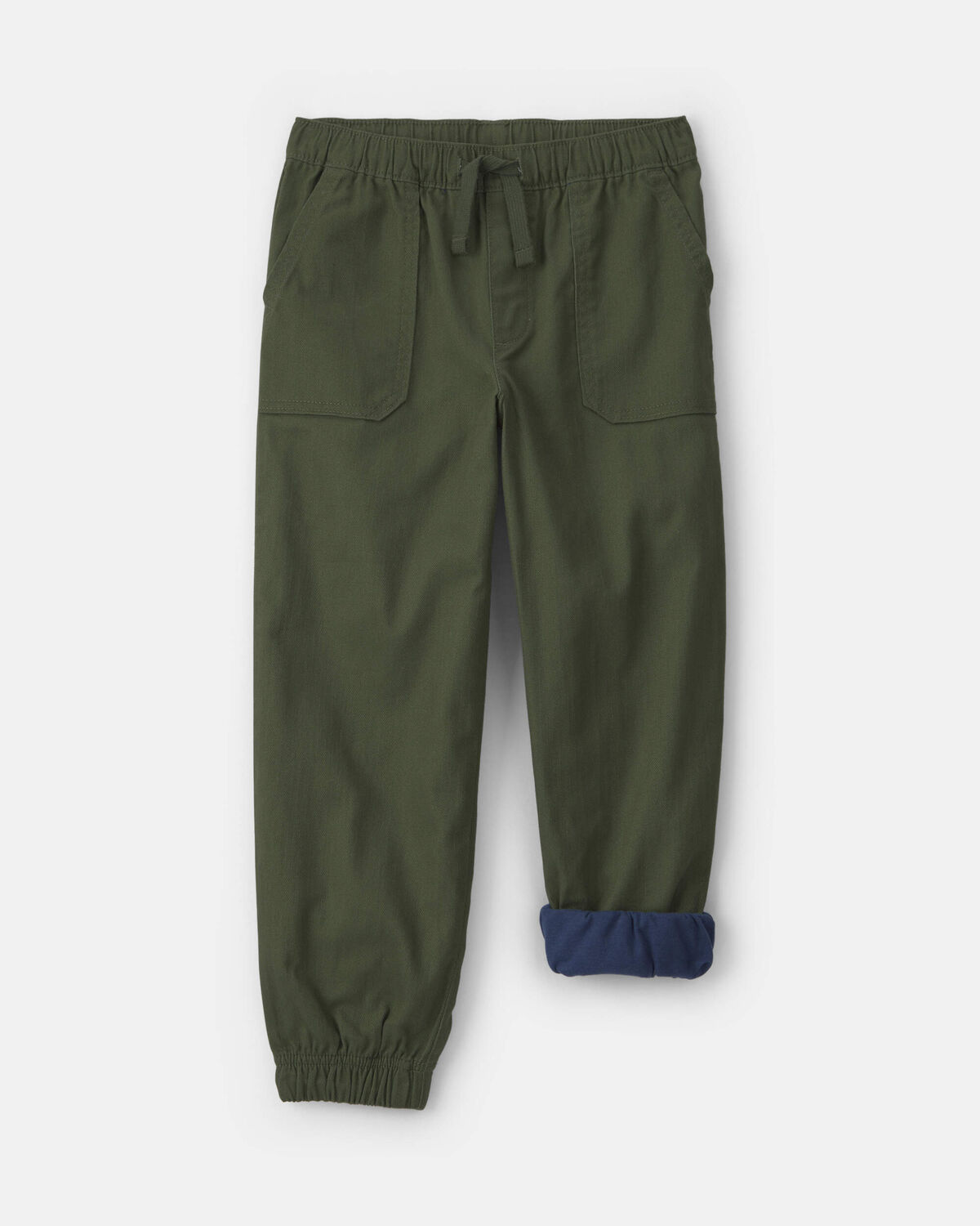 Boys Twill Joggers - Olive Green - Image 4