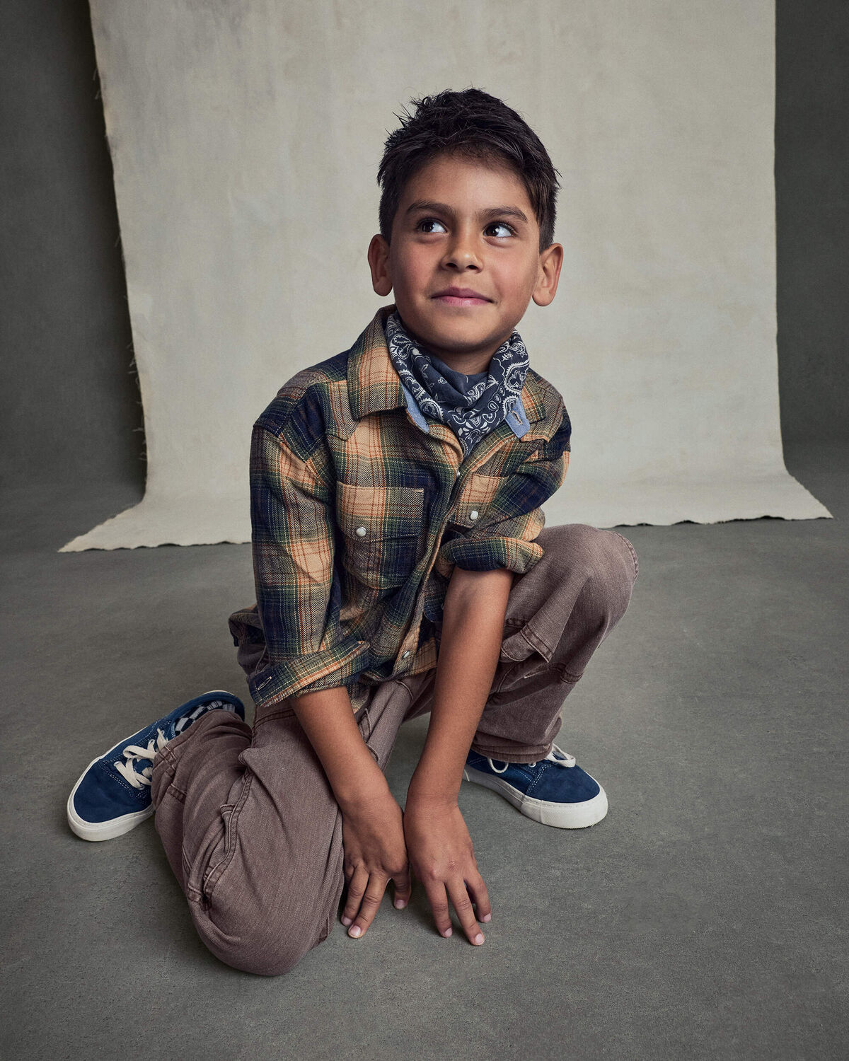 Boys Plaid Long-Sleeve Button-Down Shirt - Brown - Image 6
