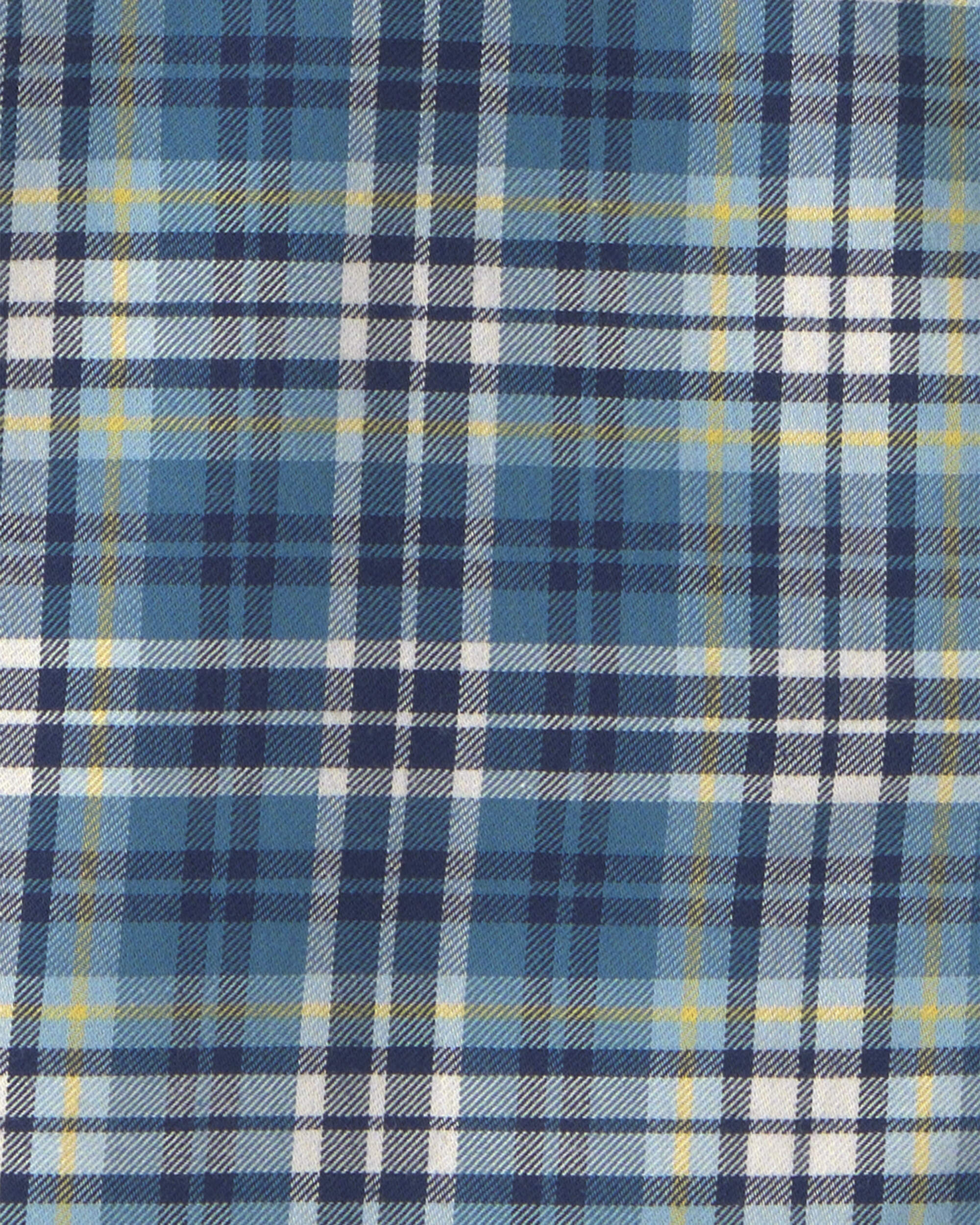 Boys Plaid Long-Sleeve Button-Down Shirt - Blue - Image 3