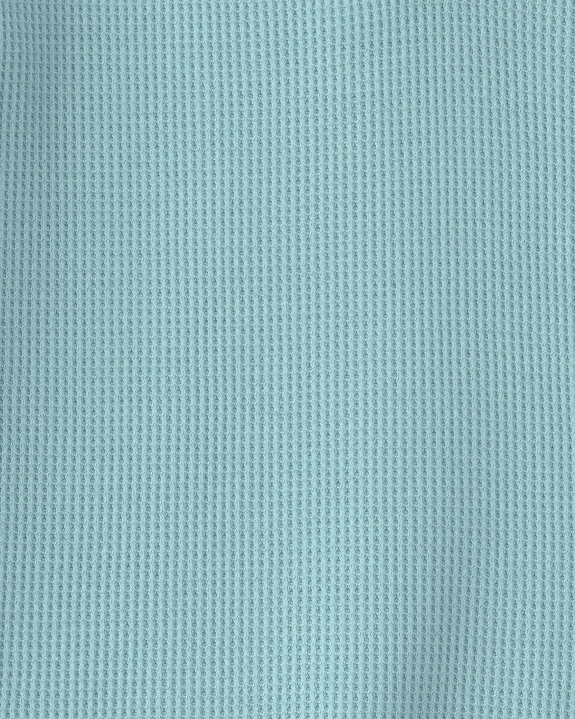 Boys Thermal Long-Sleeve Henley T-Shirt - Blue - Image 3