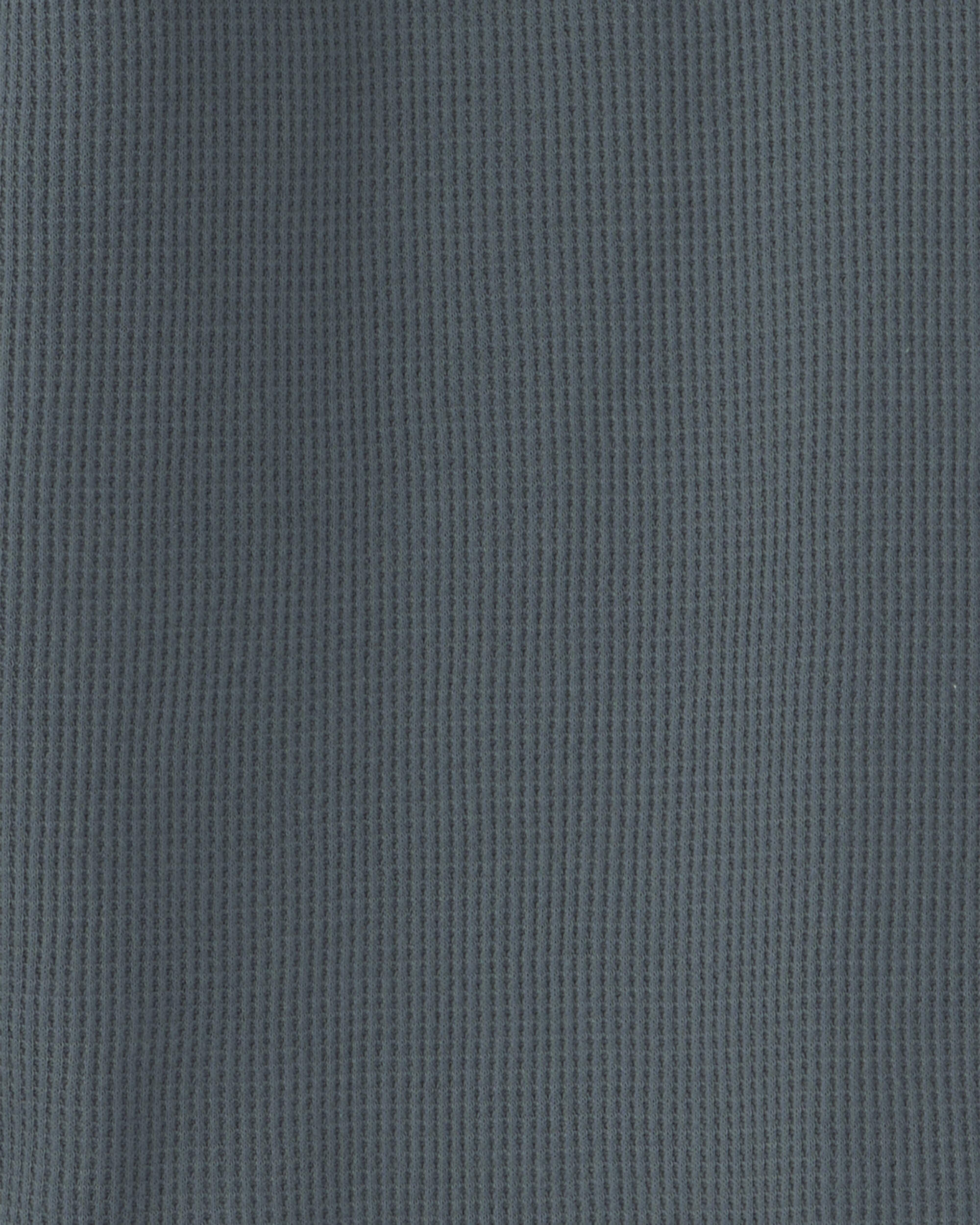 Boys Thermal Long-Sleeve Henley T-Shirt - Blue - Image 4