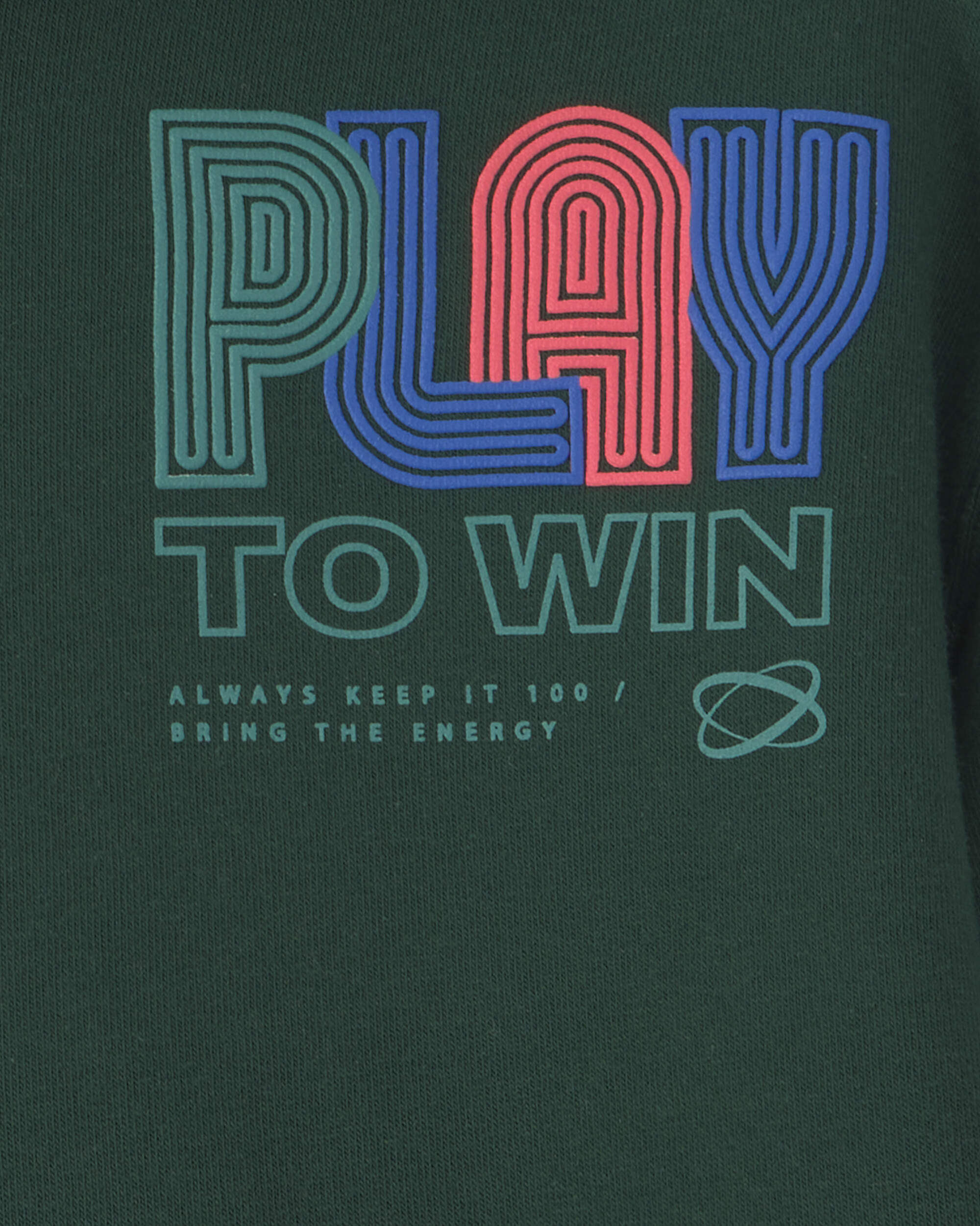 Boys 'Play To Win' Fleece Hoodie - Green - Image 4