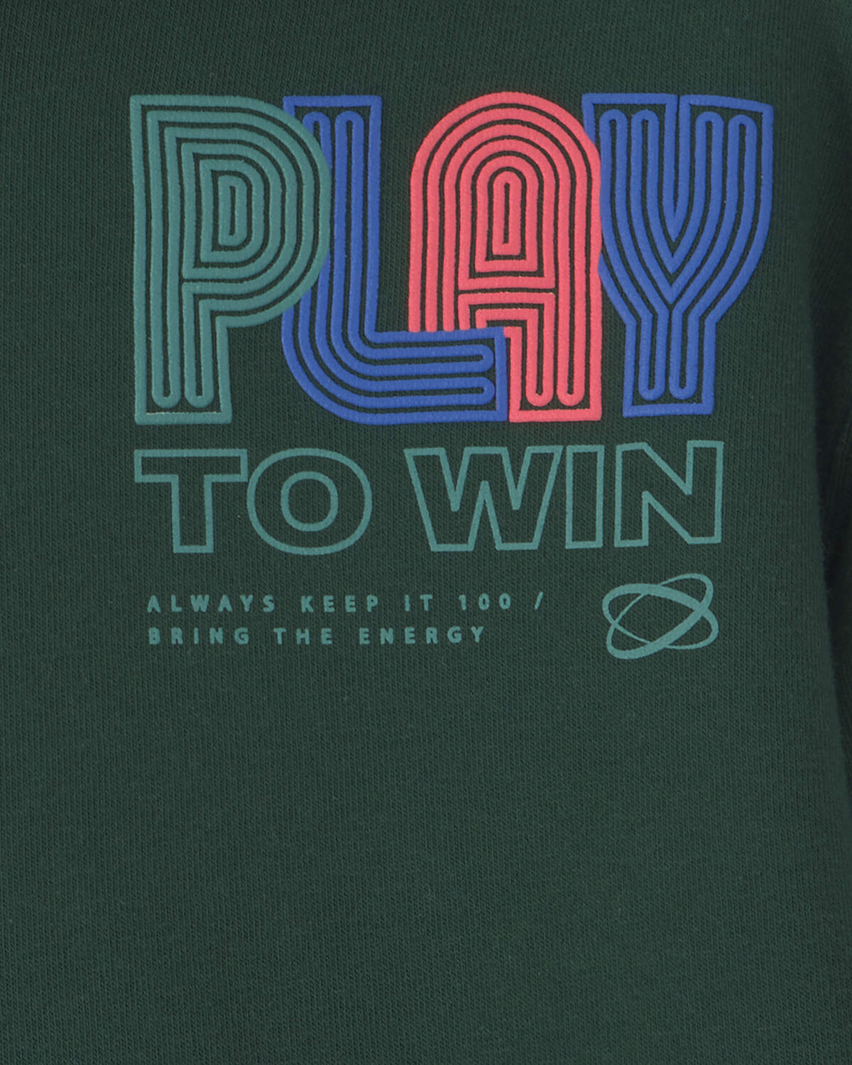 Boys 'Play To Win' Fleece Hoodie - Green - Image 3