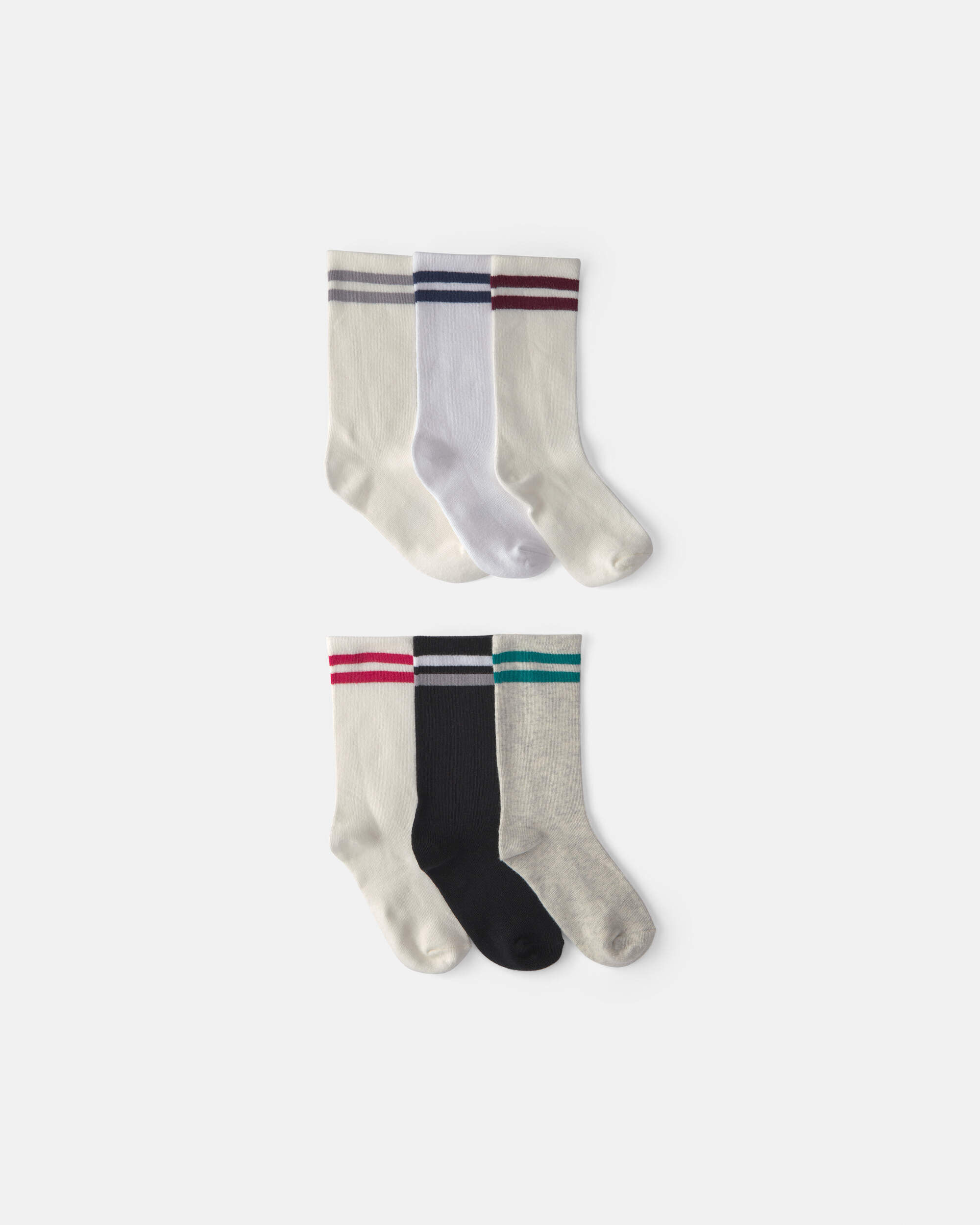 Boys 6-Pack Varsity Striped Crew Socks - Image 2
