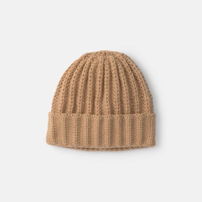 Boys Ribbed Beanie - Brown