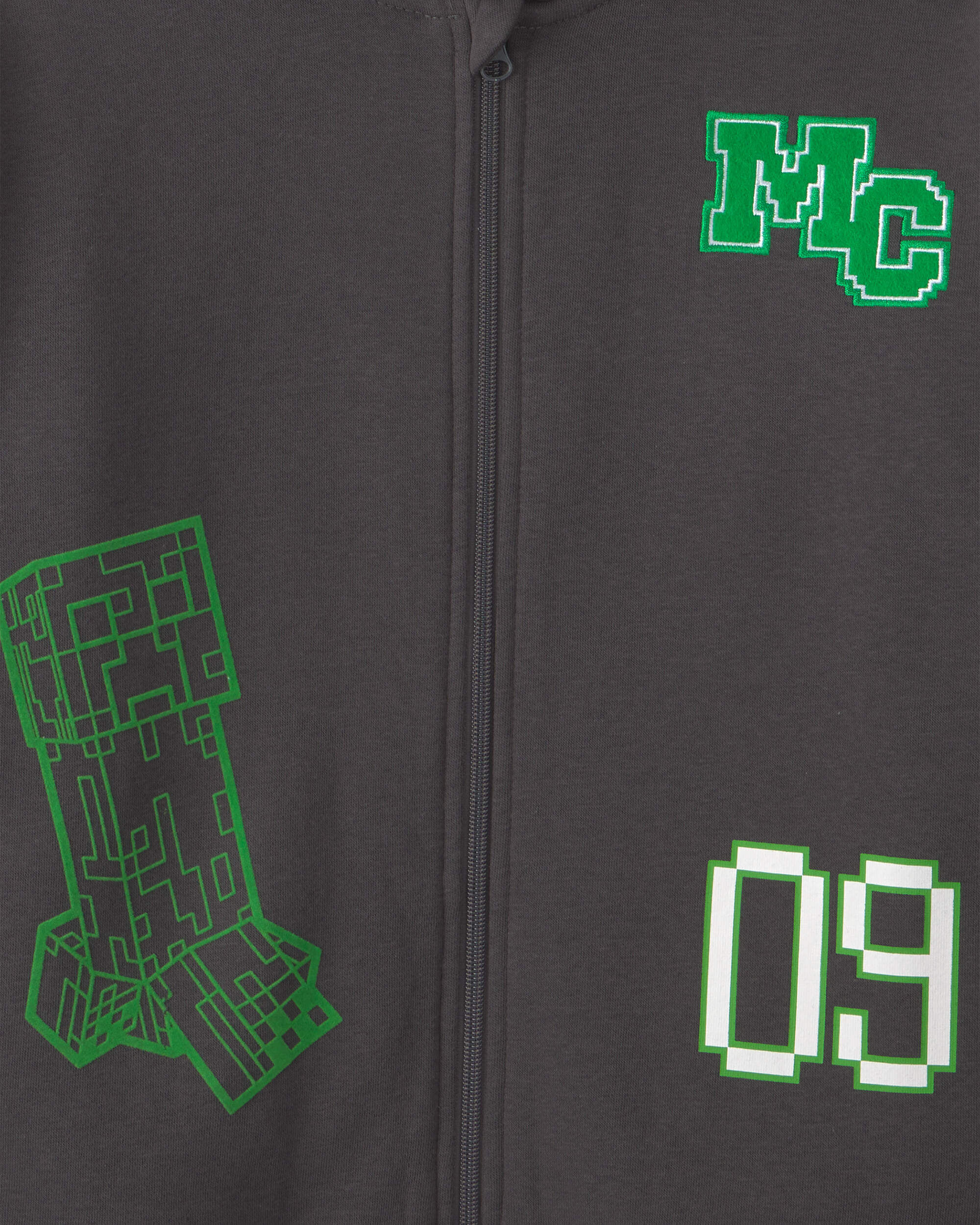 Boys Minecraft® Zip-Up Hoodie - Black/Green - Image 4