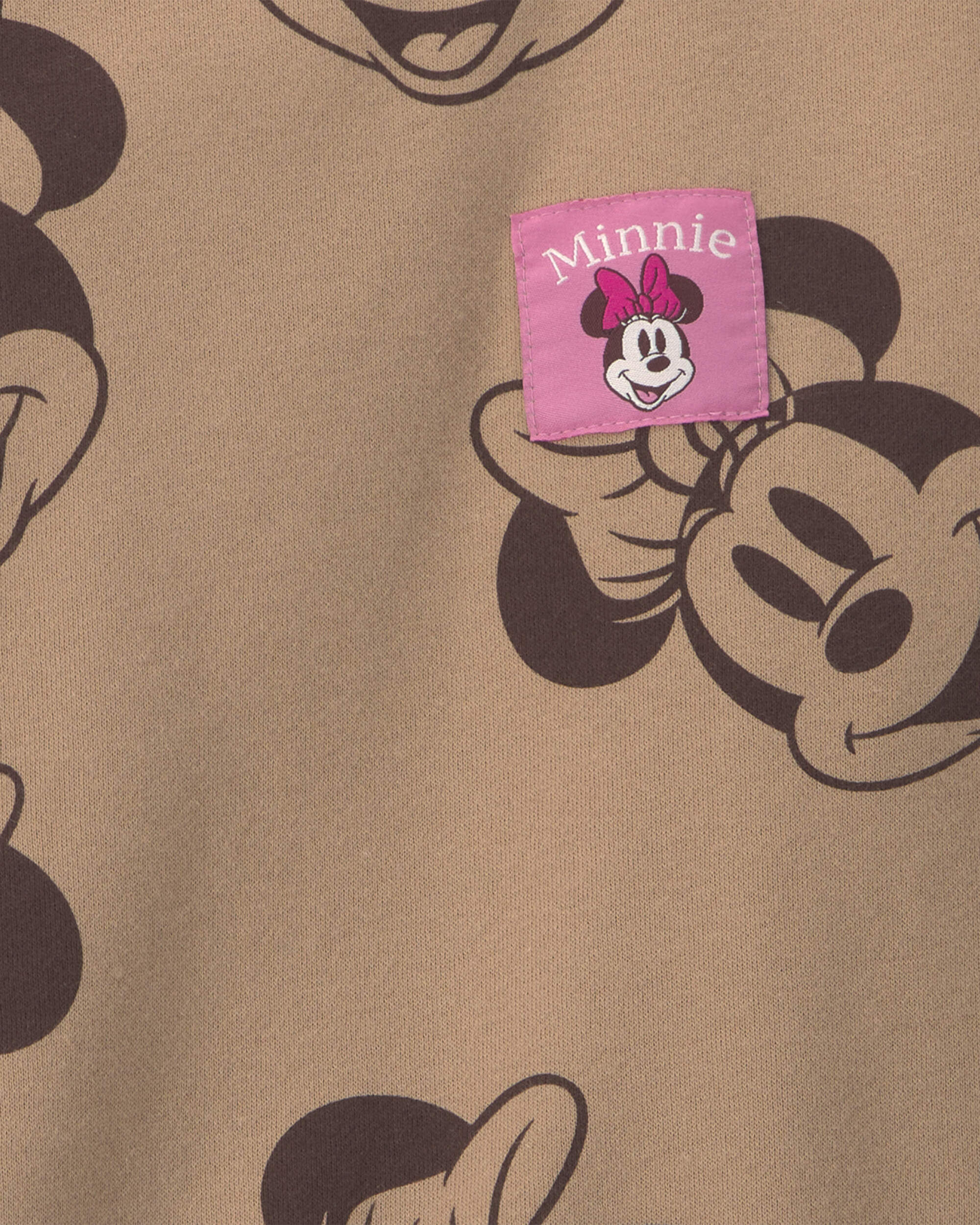 Girls Disney© Minnie Mouse Fleece Pullover Sweatshirt - Brown - Image 3