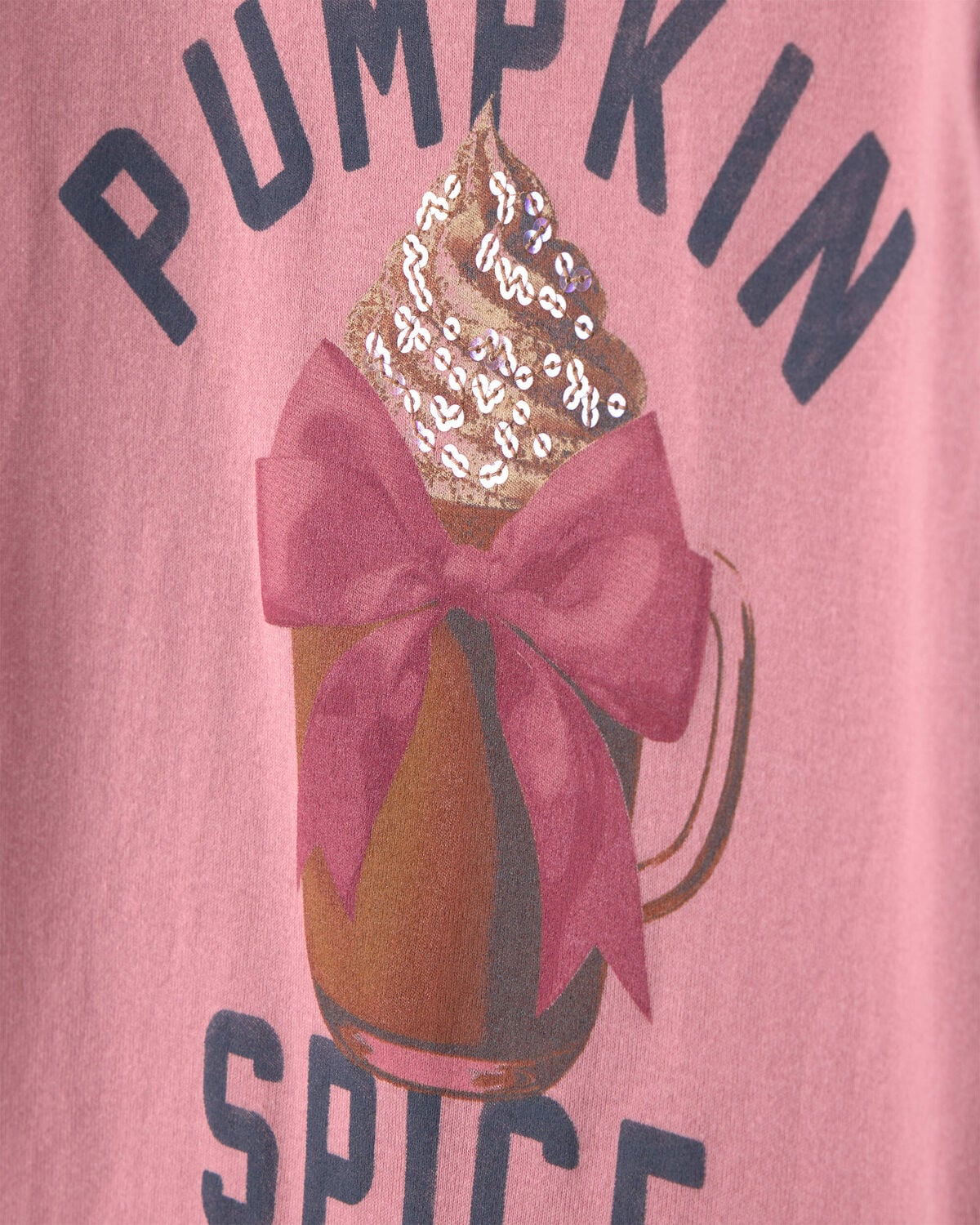 Girls 'Pumpkin Spice' Graphic Tee - Pink/Blue - Image 2