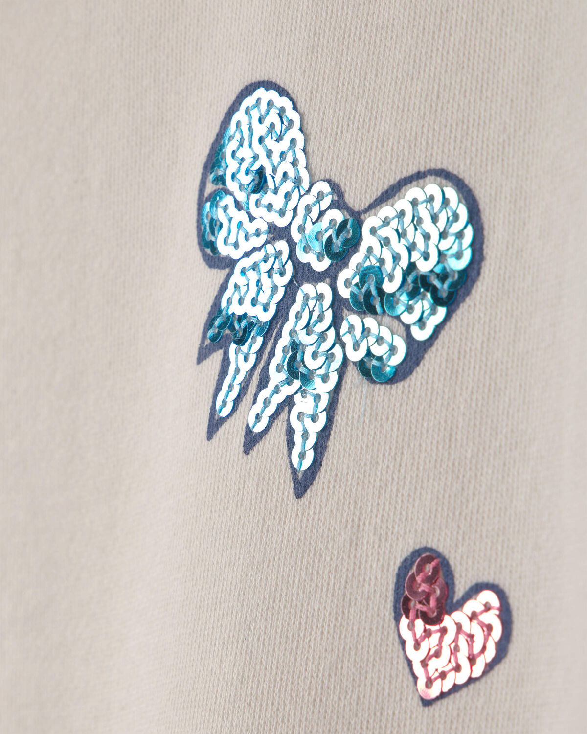 Girls 'Go Team' Varsity French Terry Top - Cream - Image 2