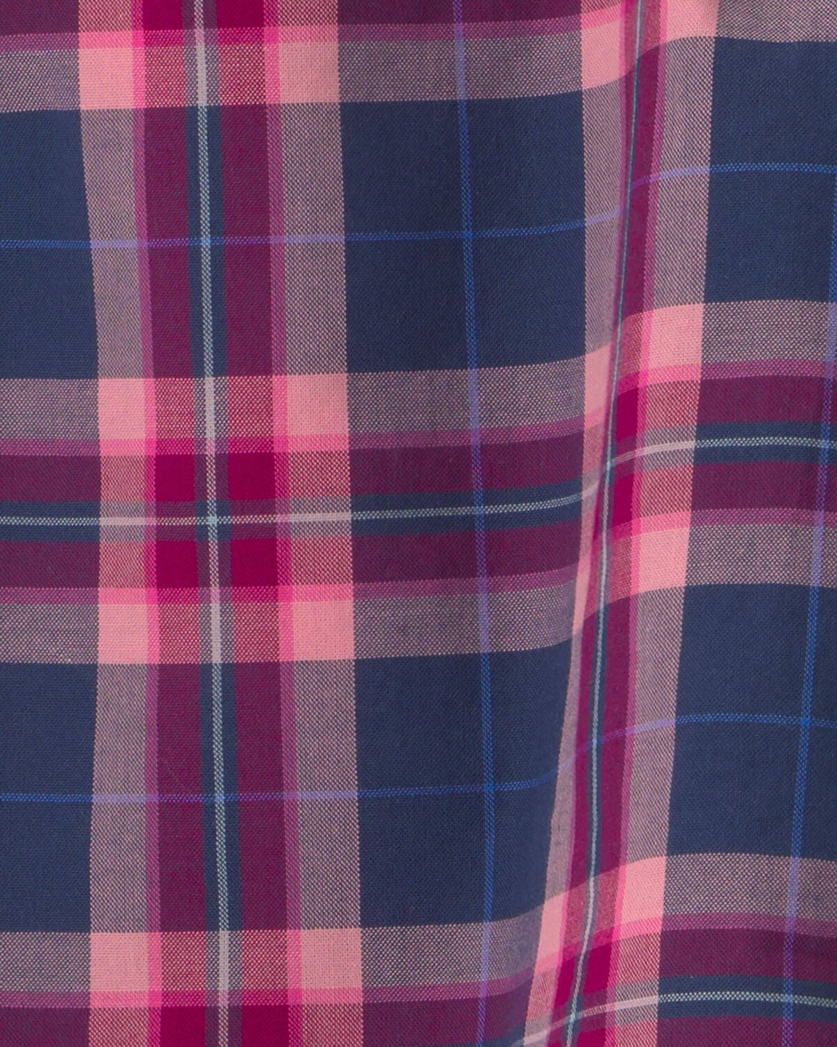 Girls Plaid Cotton Skort - Navy Blue/Pink - Image 5