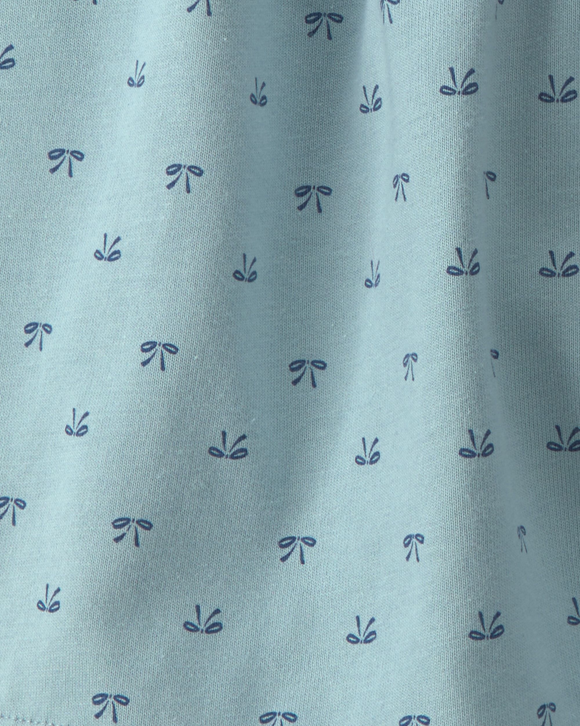 Girls Bow Cotton Skort - Blue - Image 5