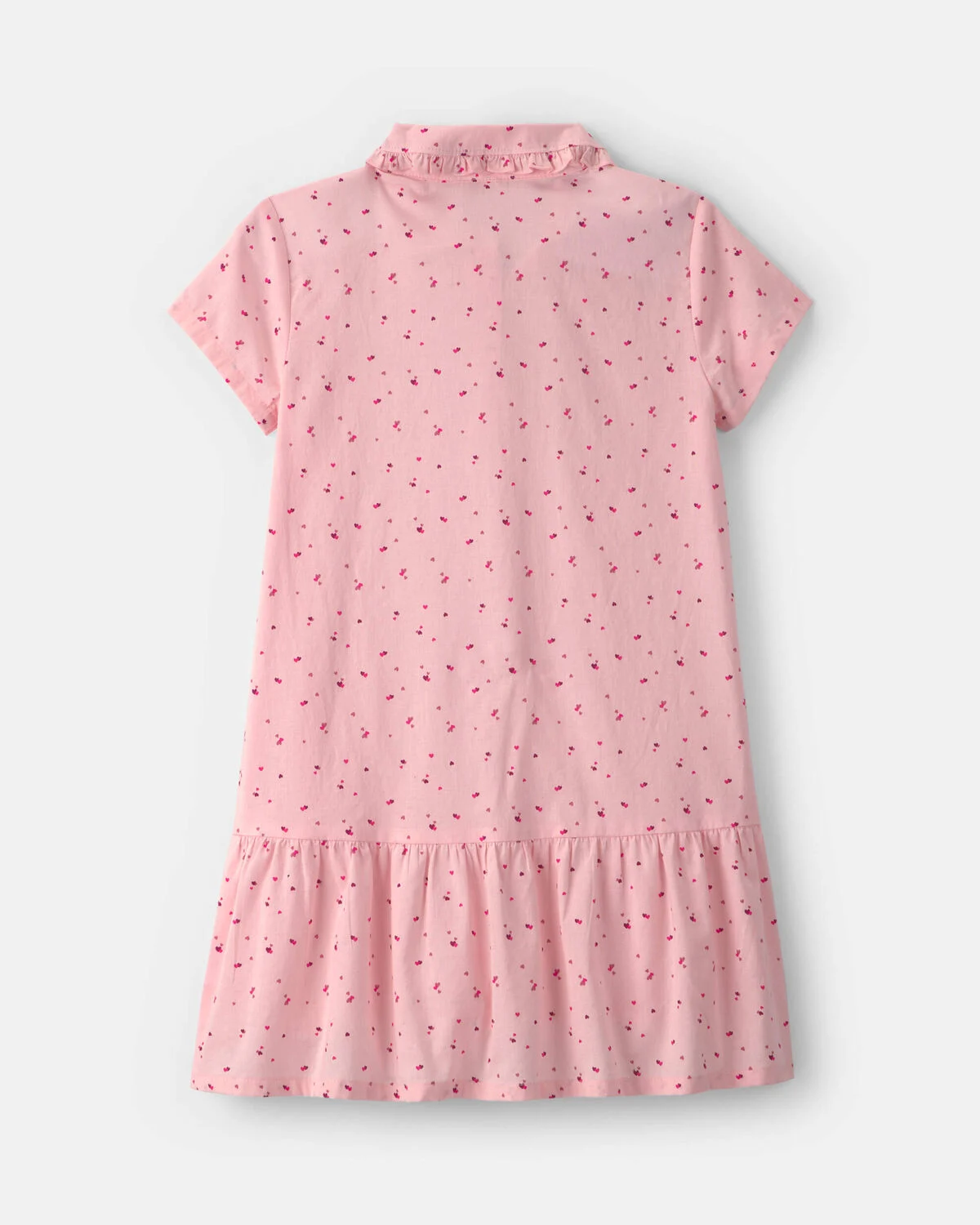 Girls Heart Collared Dress - Pink - Image 2