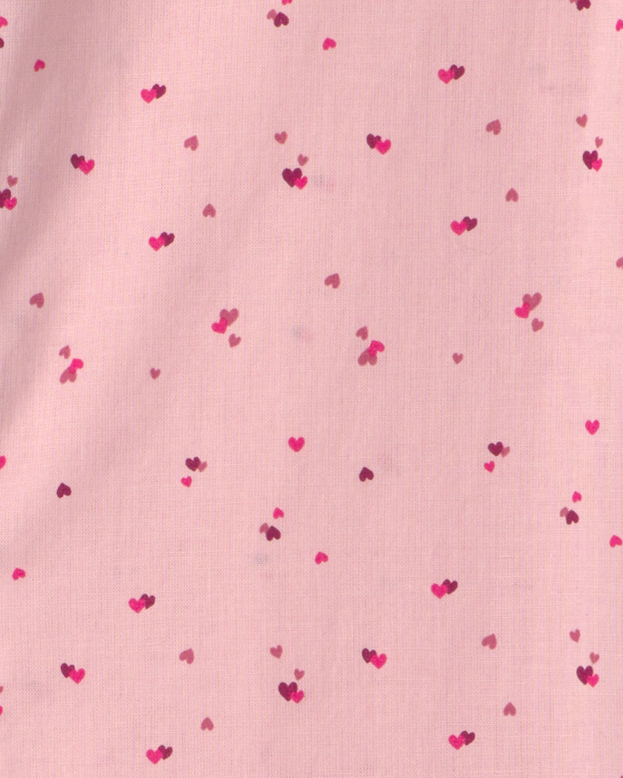 Girls Heart Collared Dress - Pink - Image 4