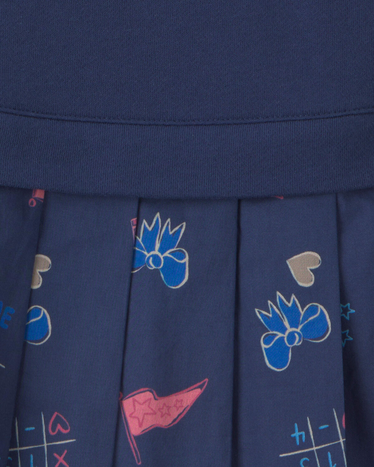 Girls School Spirit French Terry Layering Dress - Navy Blue - Image 3