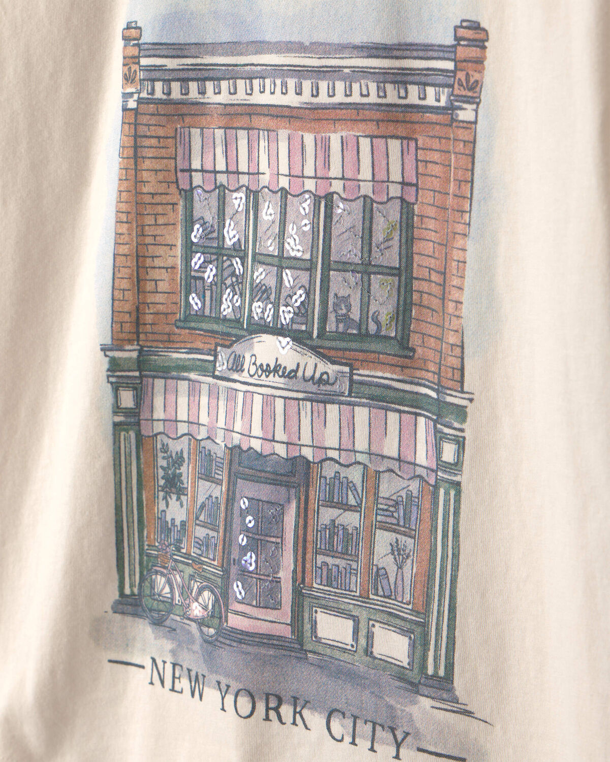 Girls 'New York City' Graphic Tee - Cream - Image 2