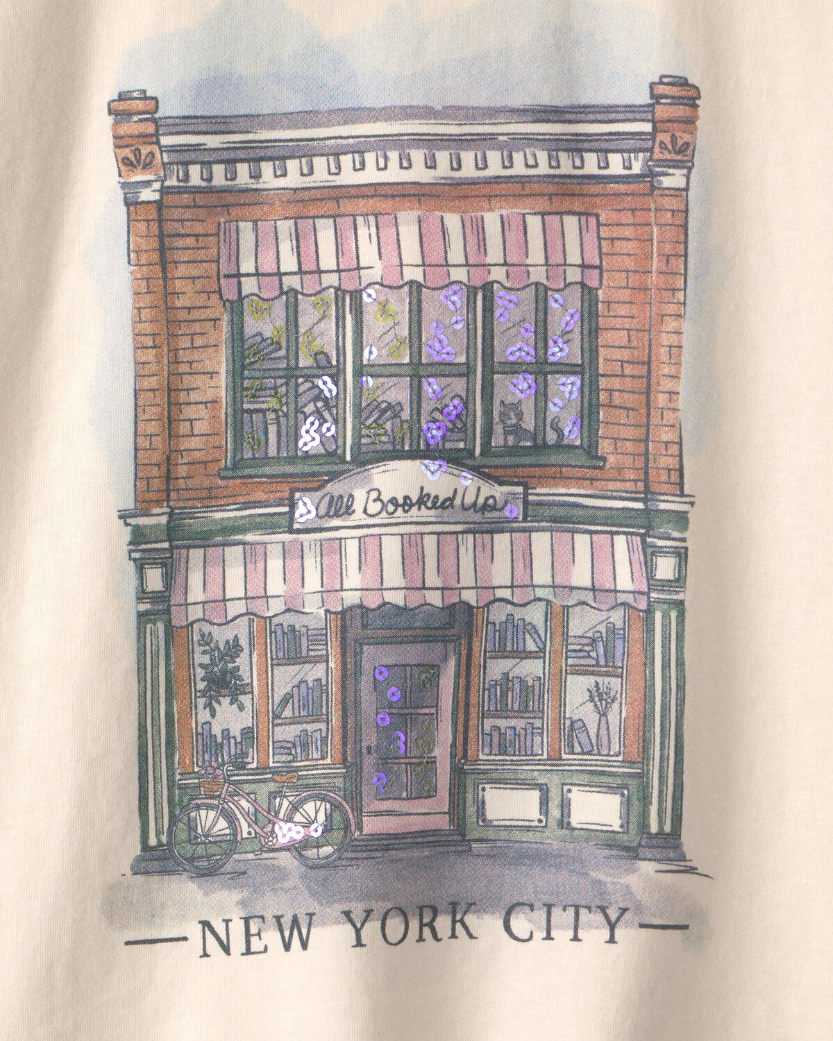 Girls 'New York City' Graphic Tee - Cream - Image 3